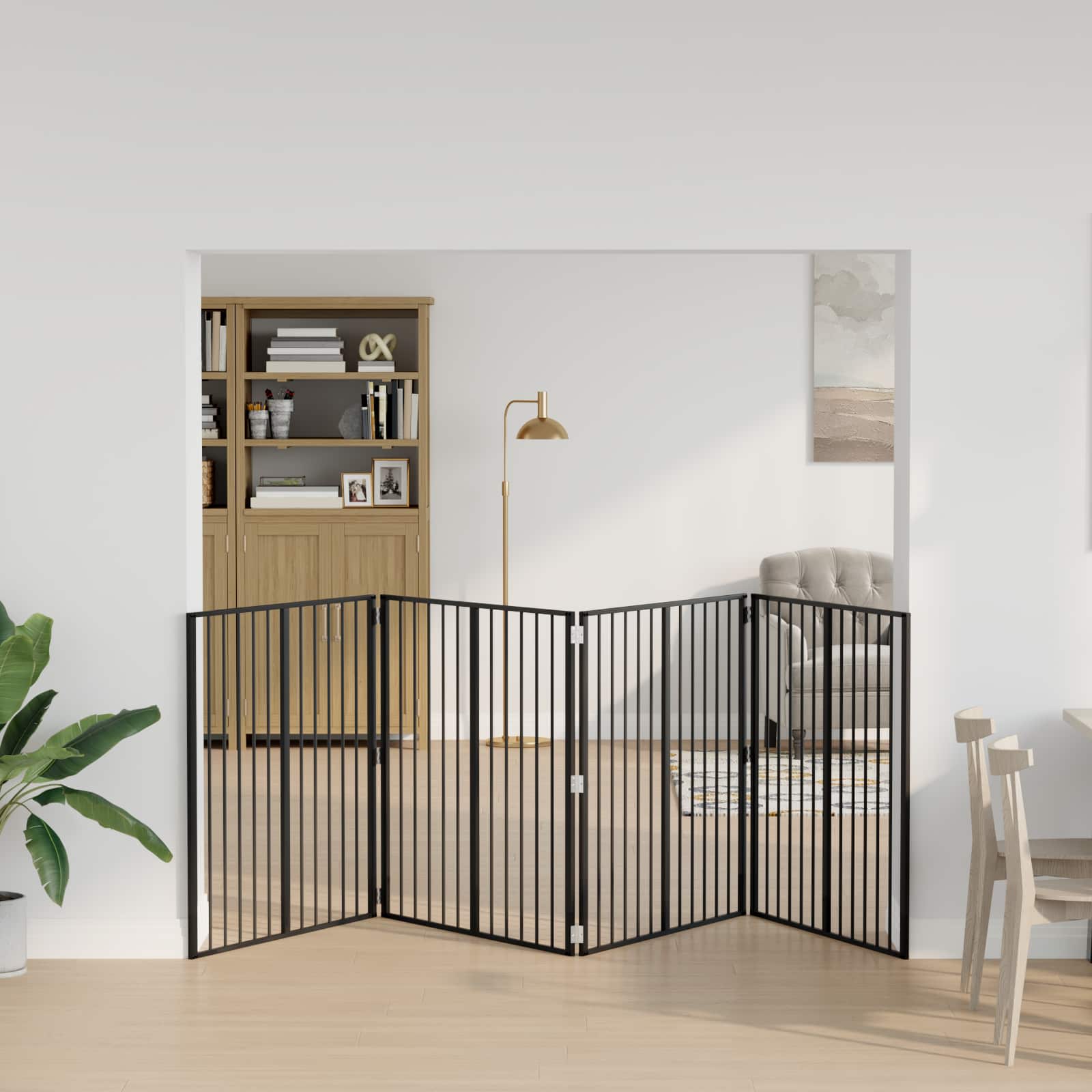 Hundgrind 4 pcs Svart 100 x 100 cm Galvaniserat Stål