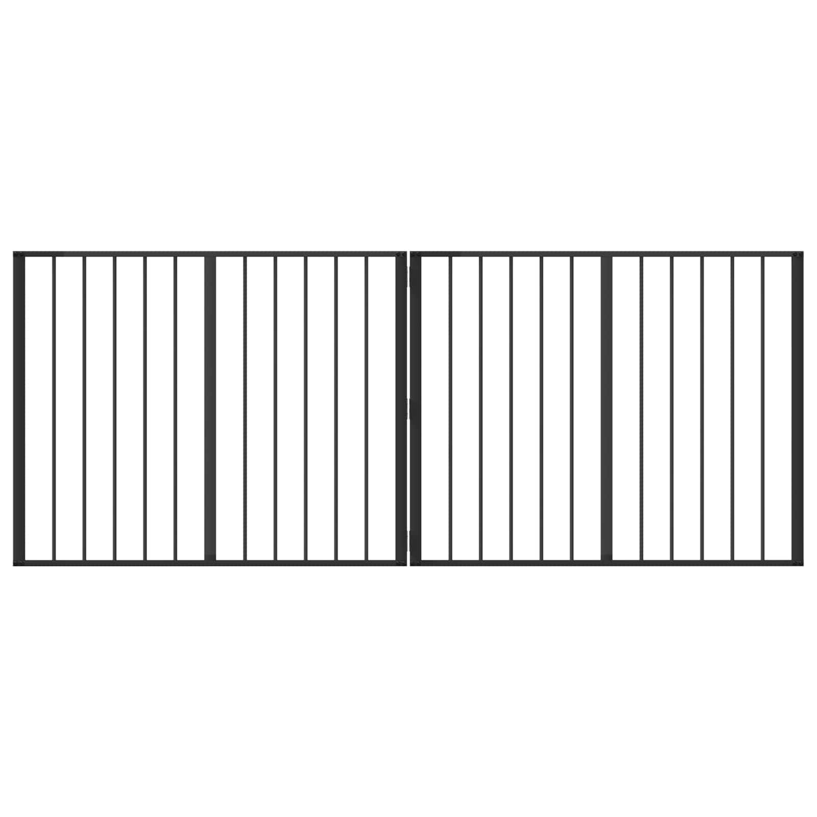 Hundgrind 2 pcs Svart 100 x 80 cm Galvaniserat Stål