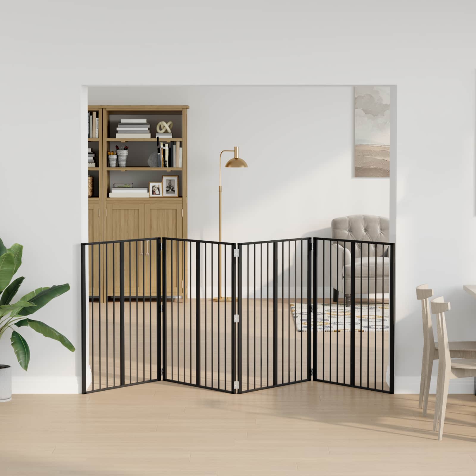 Hundgrind 4 pcs Svart 80 x 100 cm Galvaniserat Stål