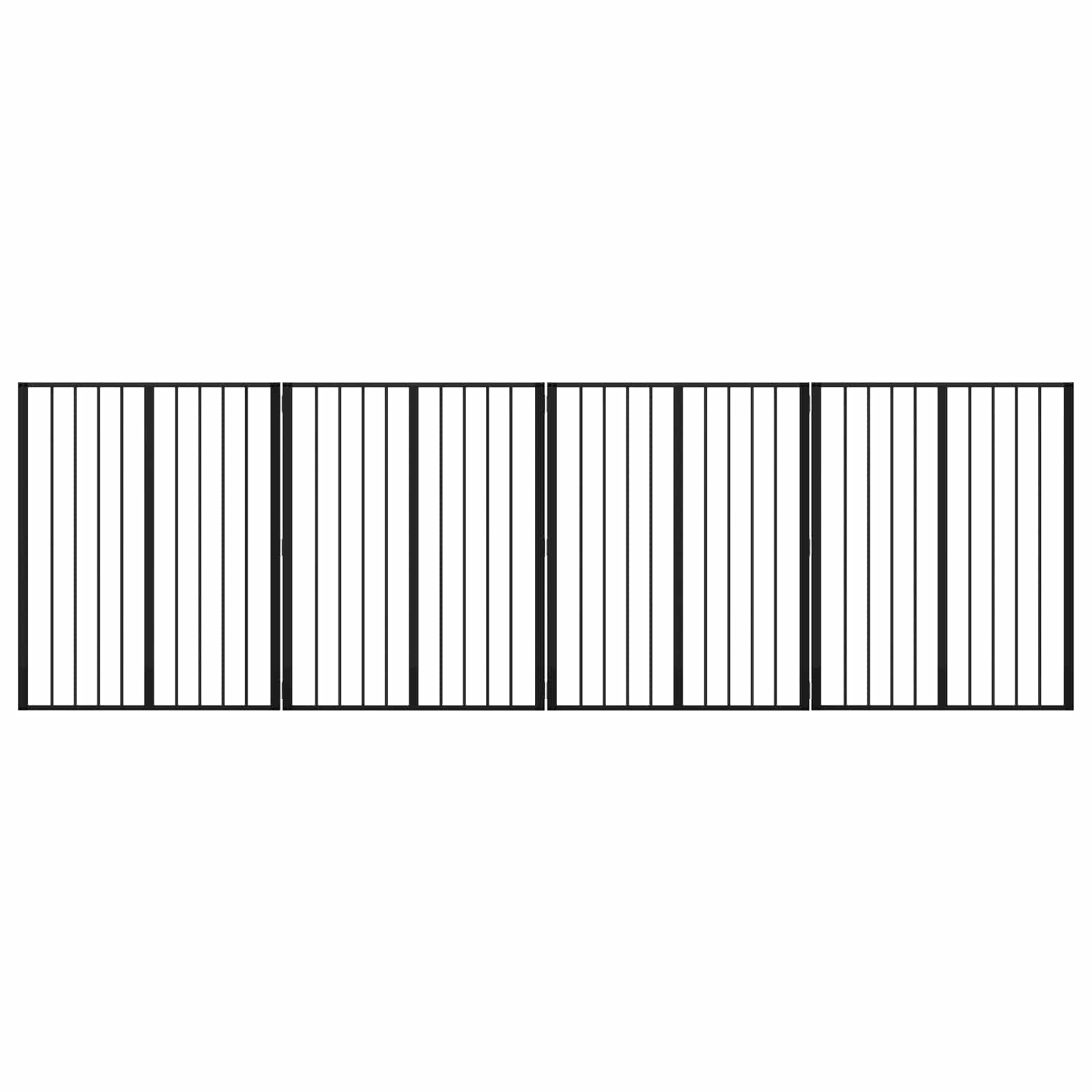 Hundgrind 4 pcs Svart 80 x 100 cm Galvaniserat Stål