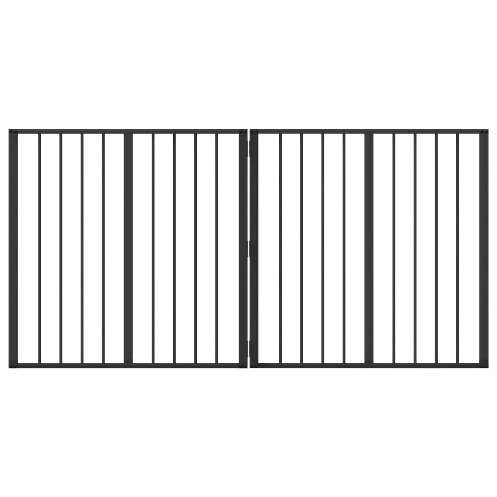 Hundgrind 2 pcs Svart 80 x 80 cm Galvaniserat Stål