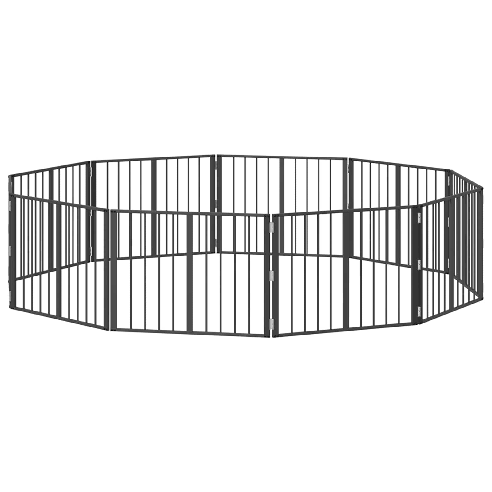 Hundgrind 10 pcs Svart 80 x 60 cm Galvaniserat Stål