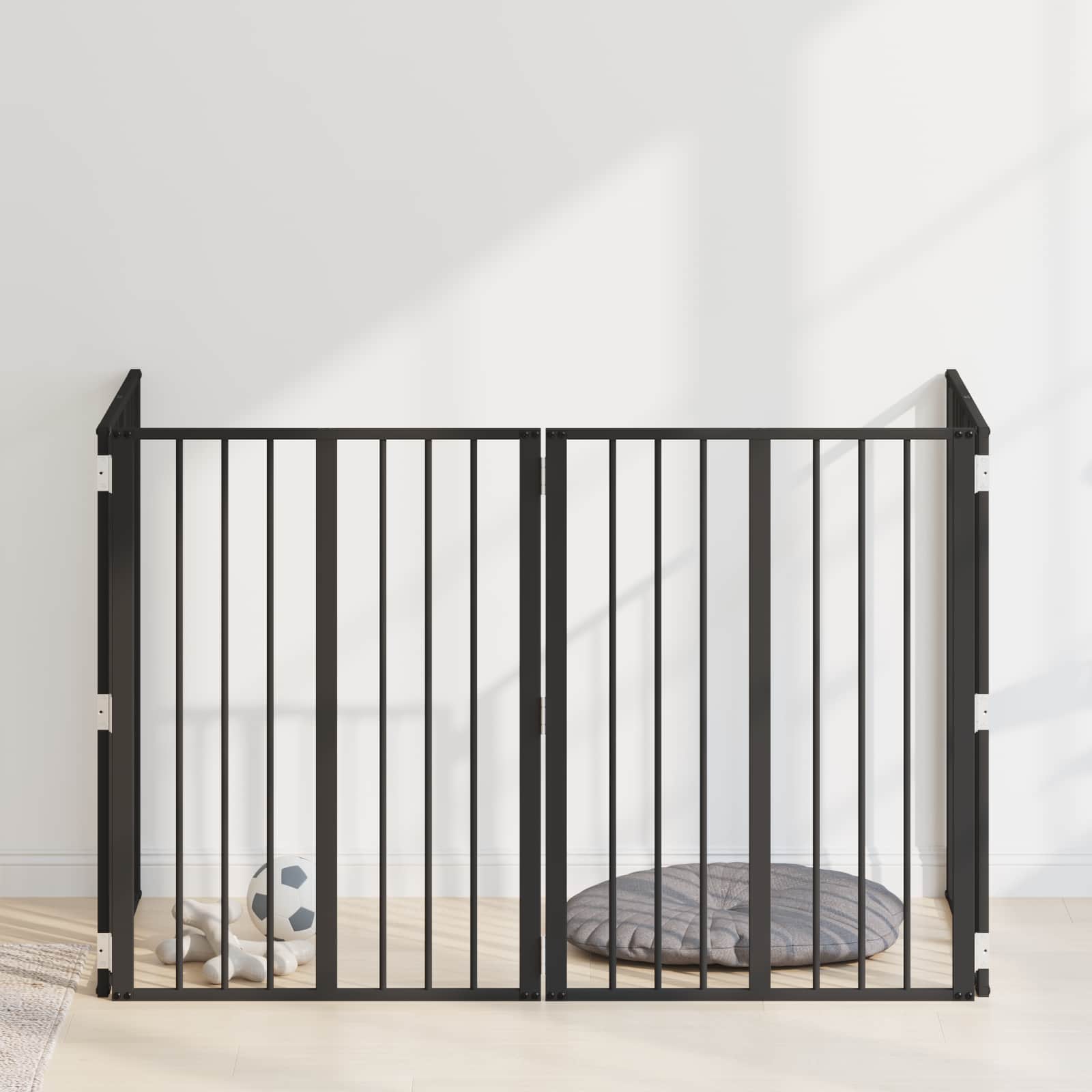 Hundgrind 4 pcs Svart 60 x 80 cm Galvaniserat Stål