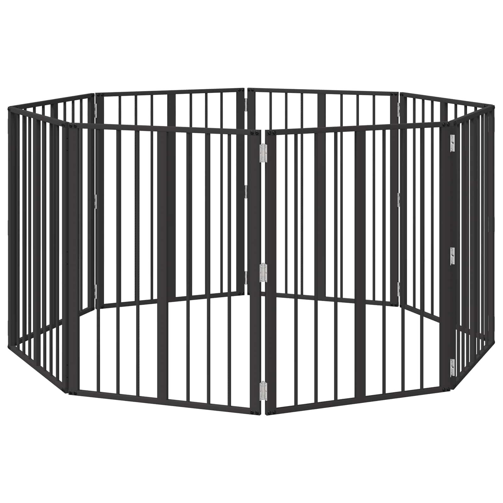 Hundgrind 8 pcs Svart 60 x 80 cm Galvaniserat Stål