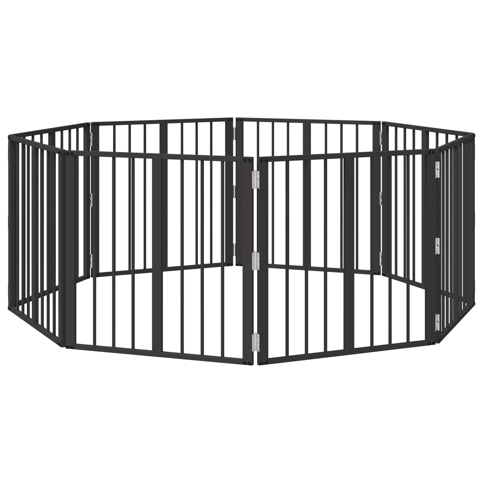 Hundgrind 8 pcs Svart 60 x 60 cm Galvaniserat Stål