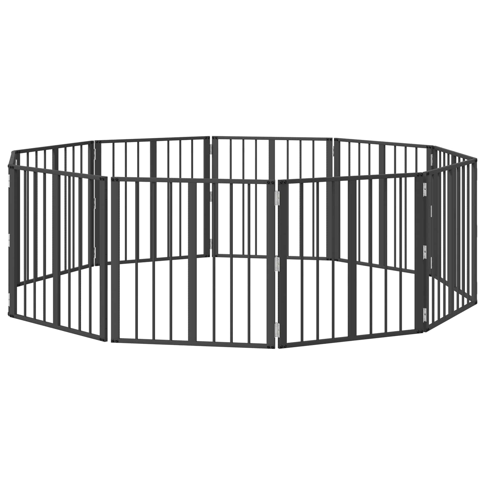 Hundgrind 10 pcs Svart 60 x 60 cm Galvaniserat Stål