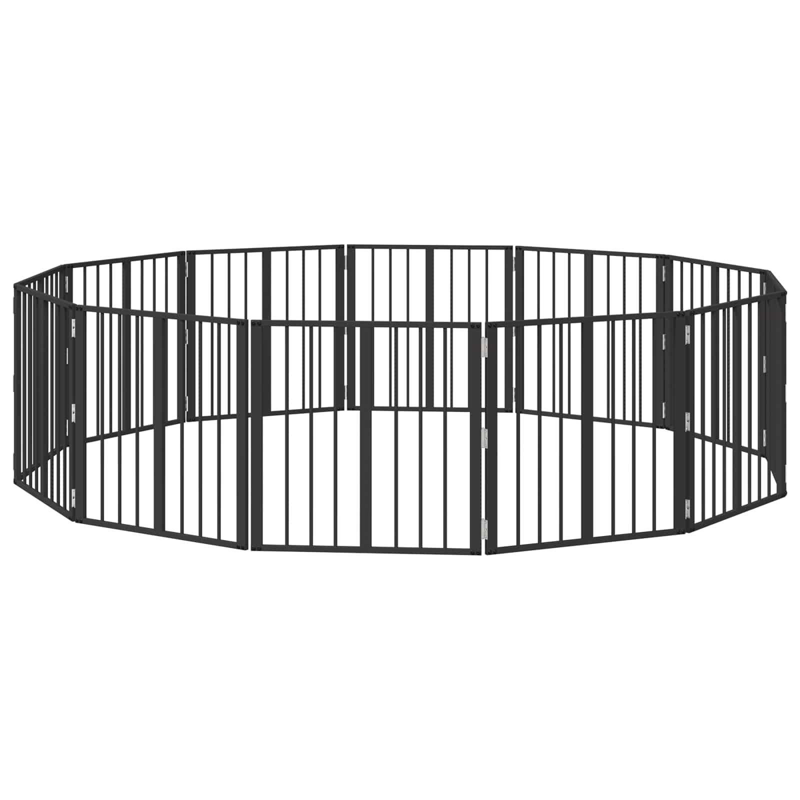 Hundgrind 12 pcs Svart 60 x 60 cm Galvaniserat Stål