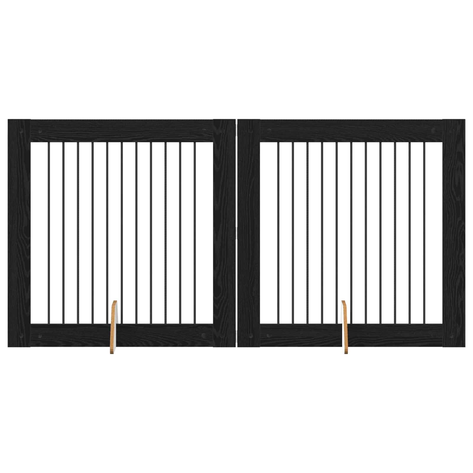Fällbar hundgrind med stativ 2 pcs Svart ek 200,5 cm