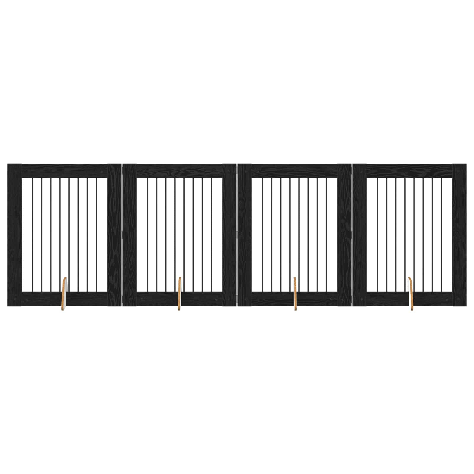 Fällbar hundgrind med stativ 4 pcs Svart ek 321 cm