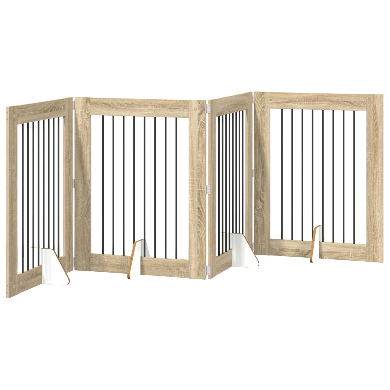 Fällbar hundgrind med stativ 4 pcs Sonoma-ek 321 cm