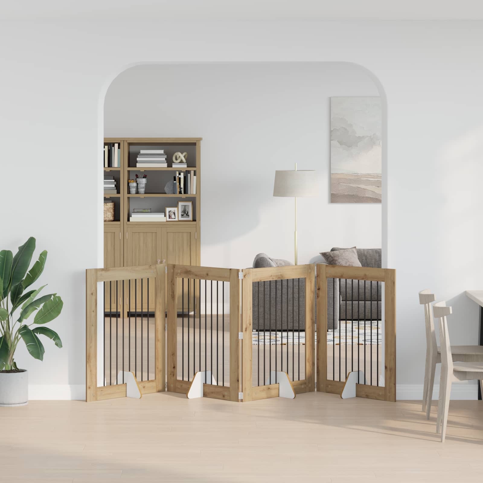 Fällbar hundgrind med stativ 4 pcs Artisan-ek 321 cm