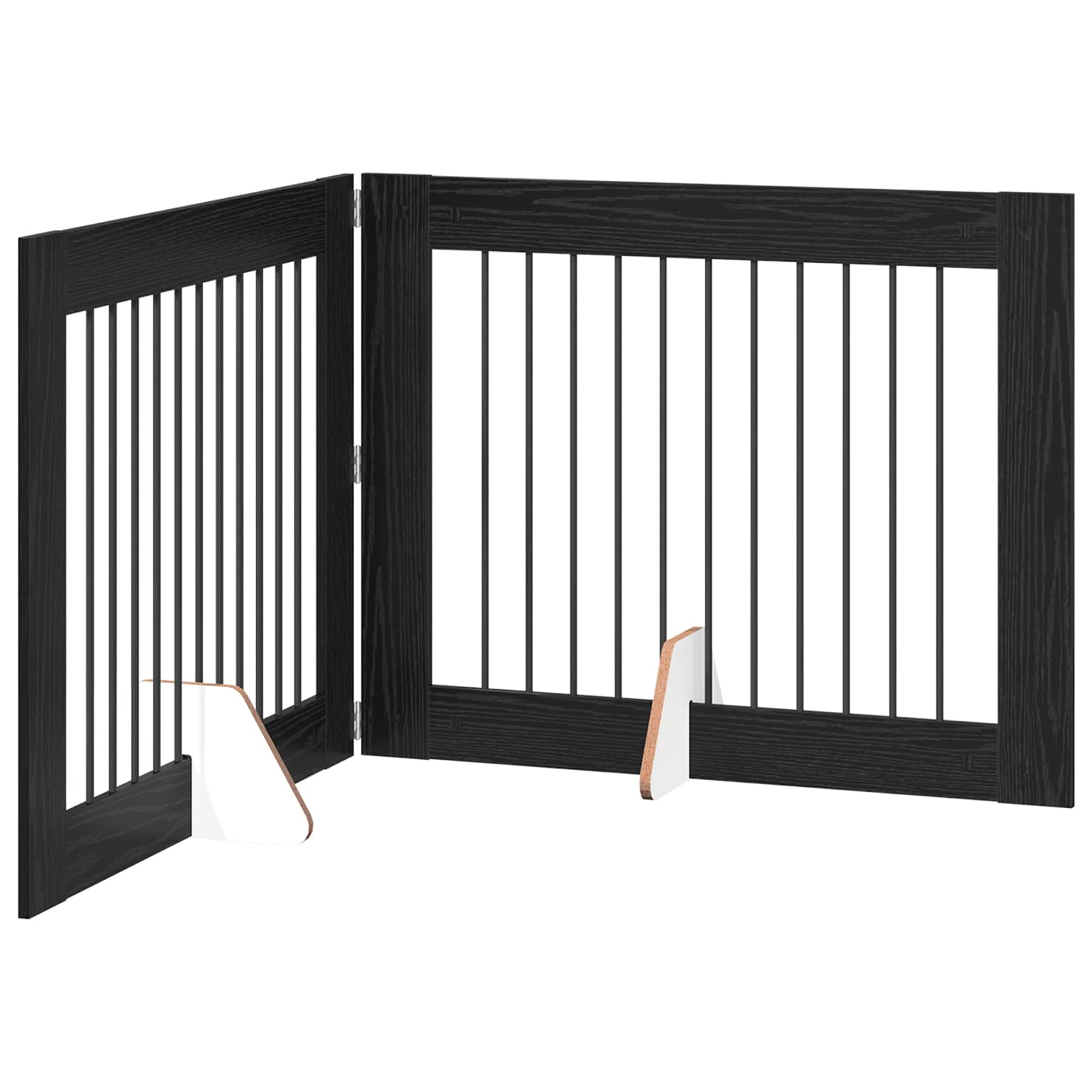 Fällbar hundgrind med stativ 2 pcs Svart ek 200,5 cm