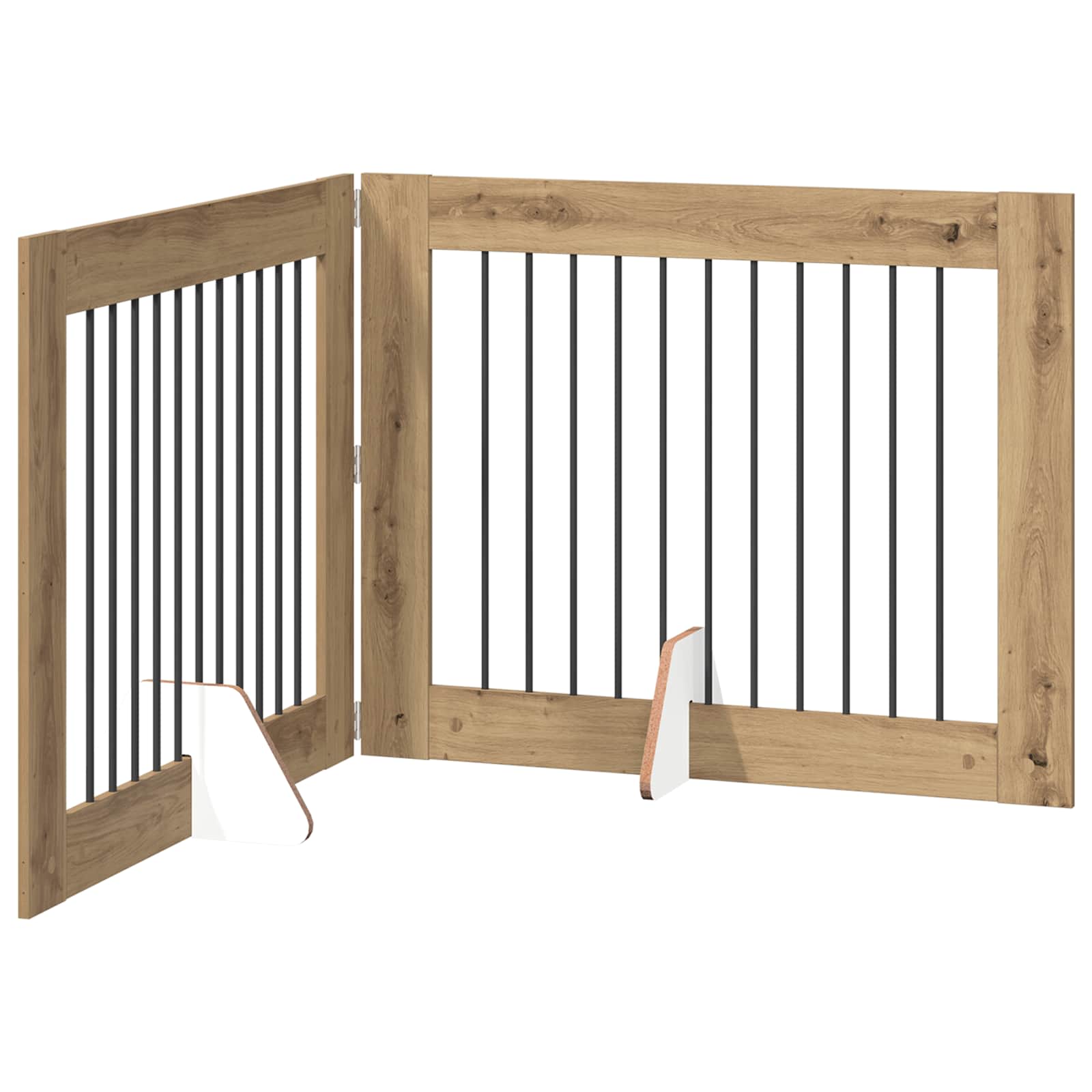 Fällbar hundgrind med stativ 2 pcs Artisan-ek 200,5 cm