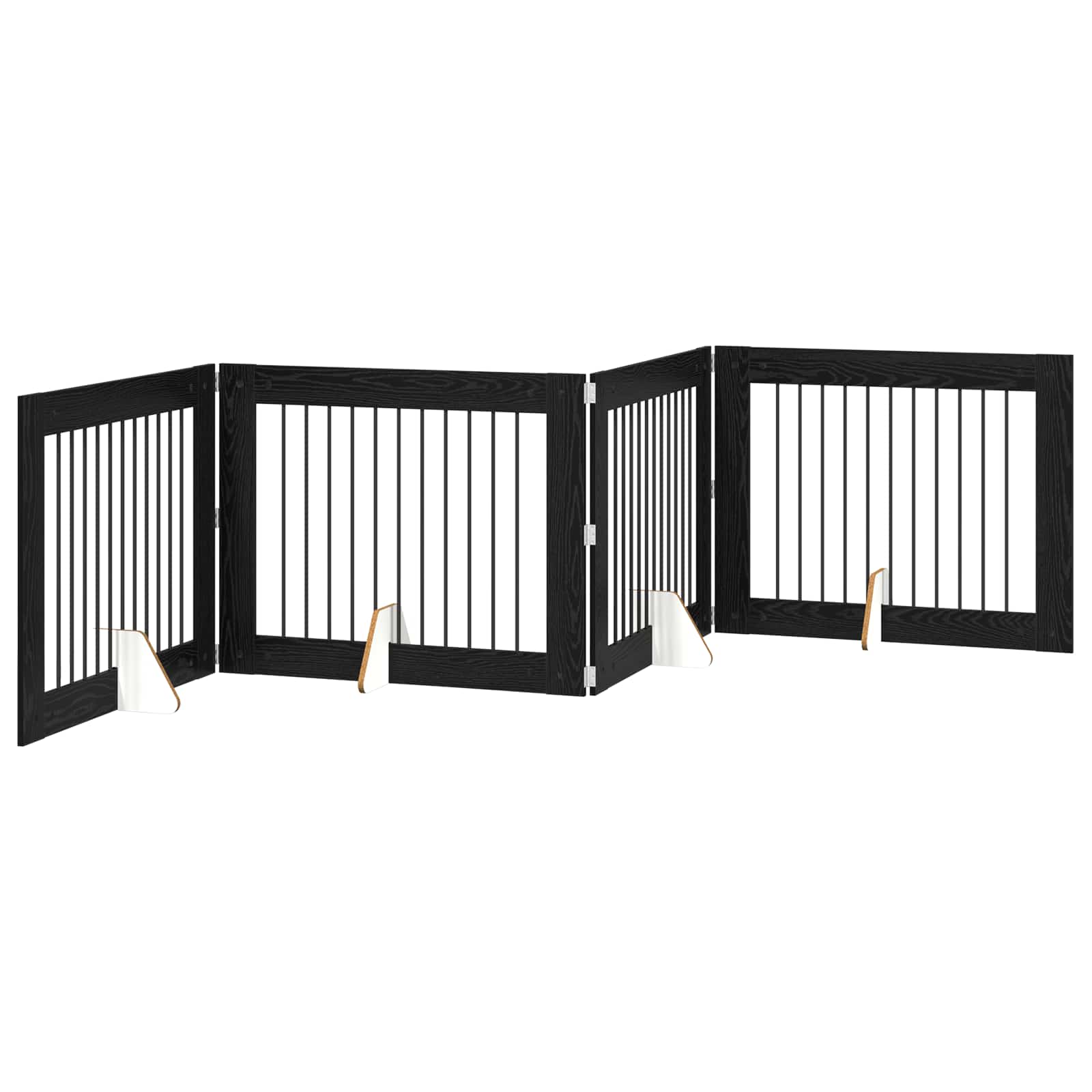 Fällbar hundgrind med stativ 4 pcs Svart ek 401 cm