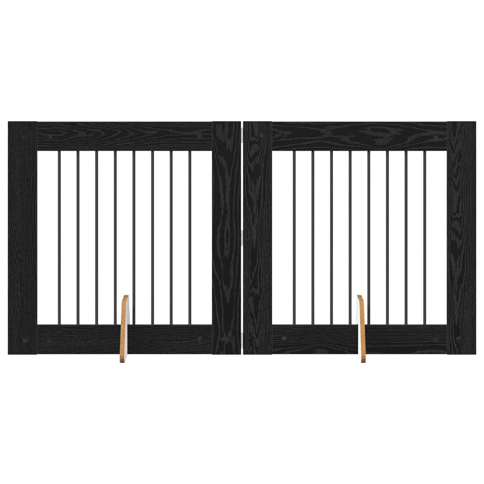 Fällbar hundgrind med stativ 2 pcs Svart ek 160,5 cm