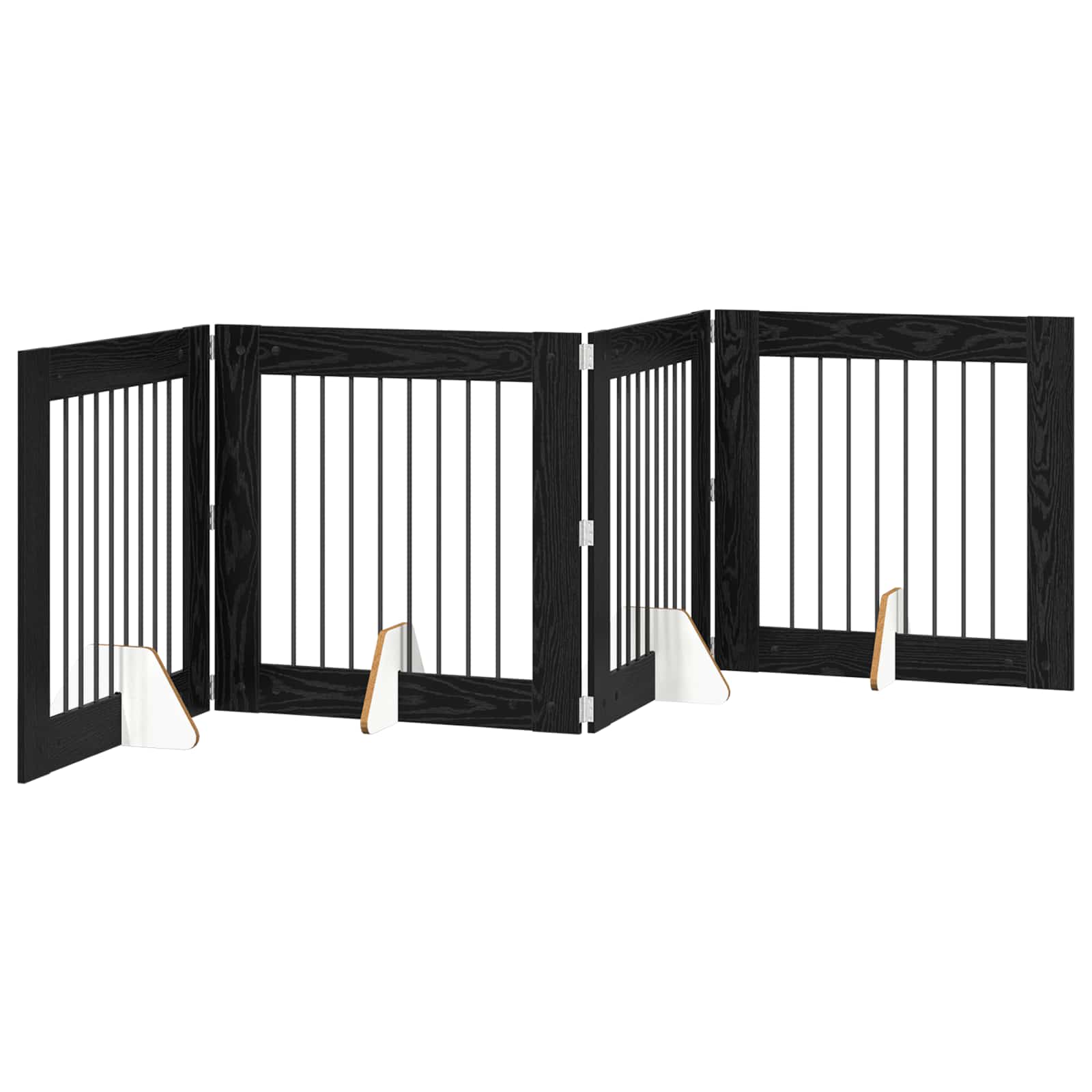 Fällbar hundgrind med stativ 4 pcs Svart ek 321 cm