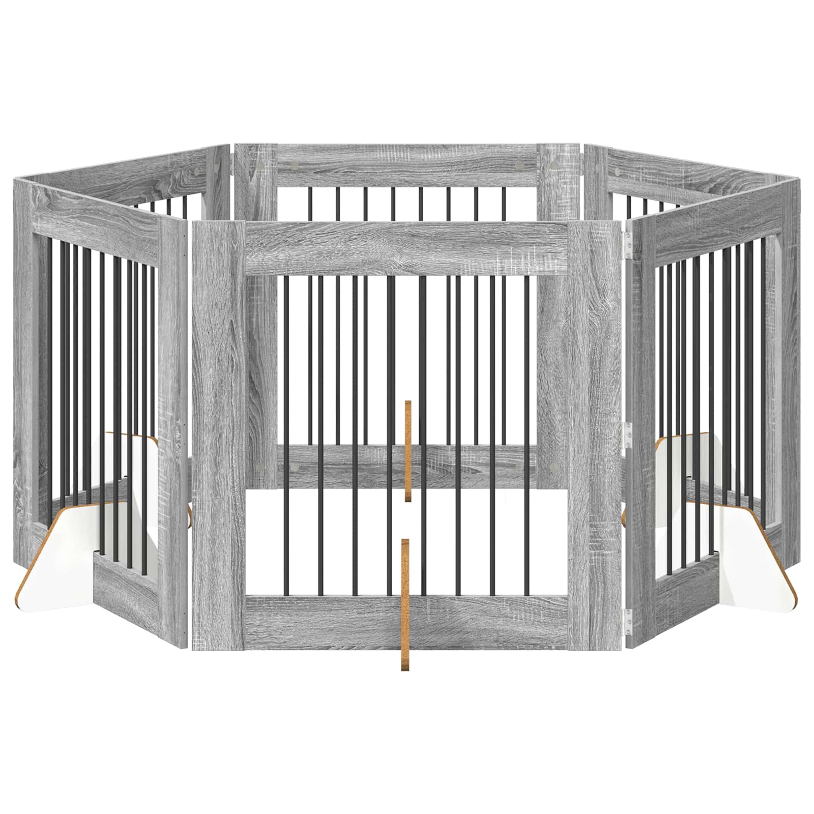 Fällbar hundgrind med stativ 6 pcs Grå sonoma-ek 482 cm