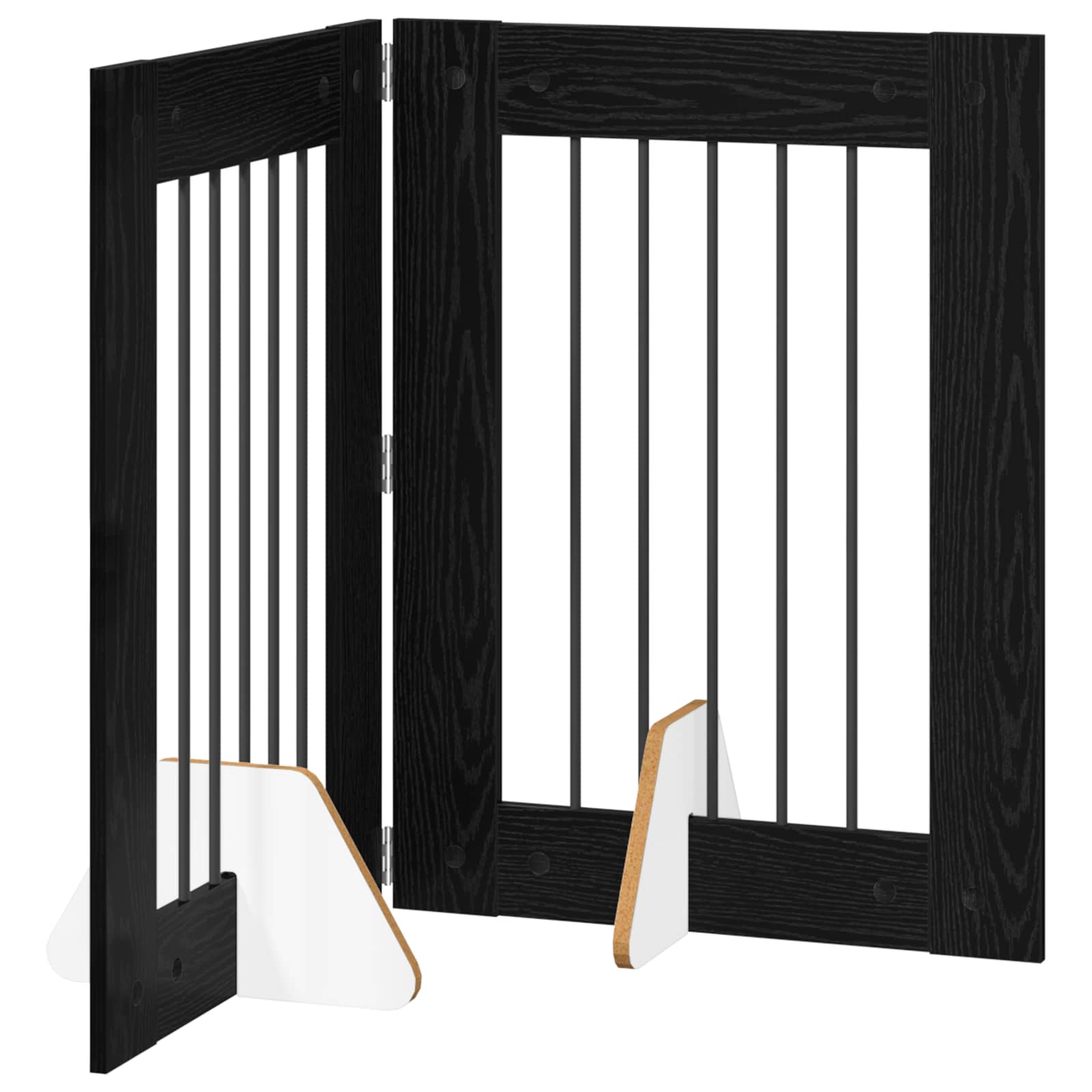 Fällbar hundgrind med stativ 2 pcs Svart ek 120,5 cm