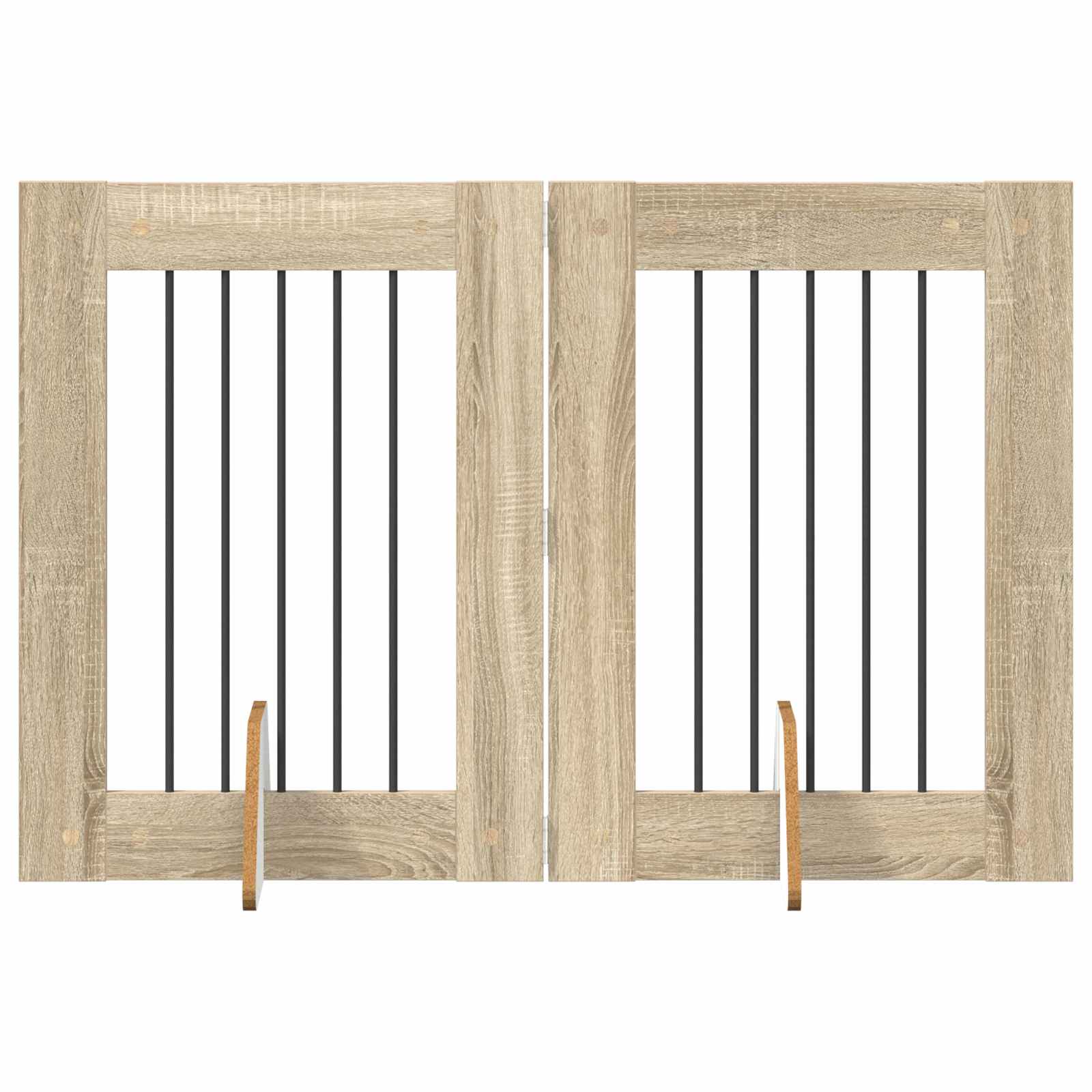 Fällbar hundgrind med stativ 2 pcs Sonoma-ek 120,5 cm