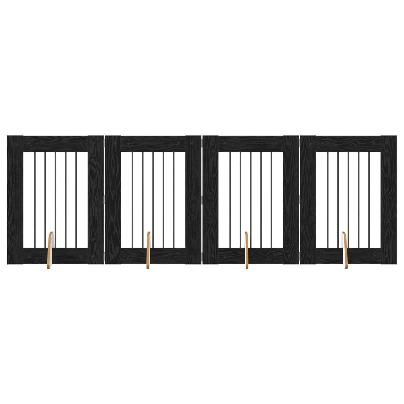 Fällbar hundgrind med stativ 4 pcs Svart ek 241 cm