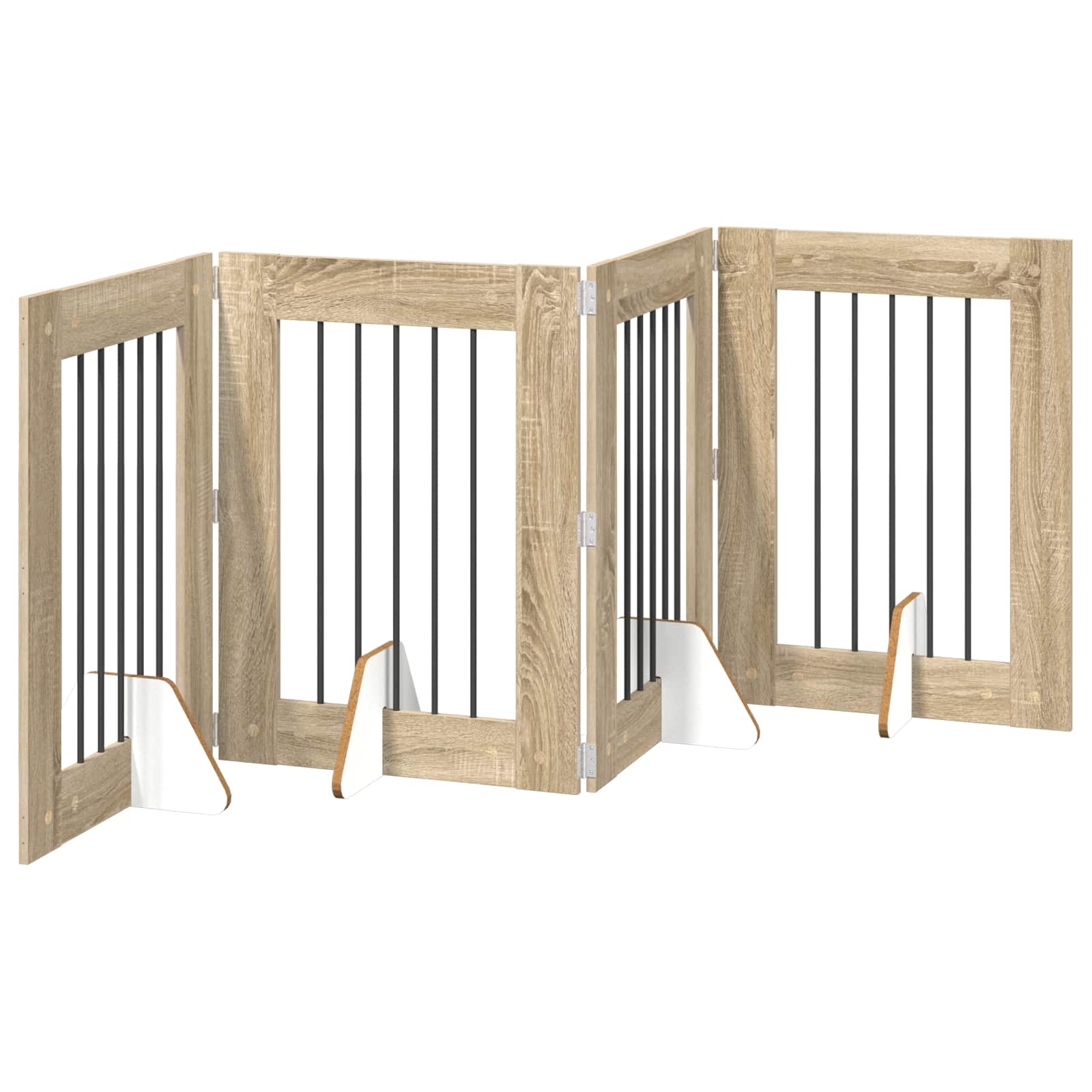 Fällbar hundgrind med stativ 4 pcs Sonoma-ek 241 cm
