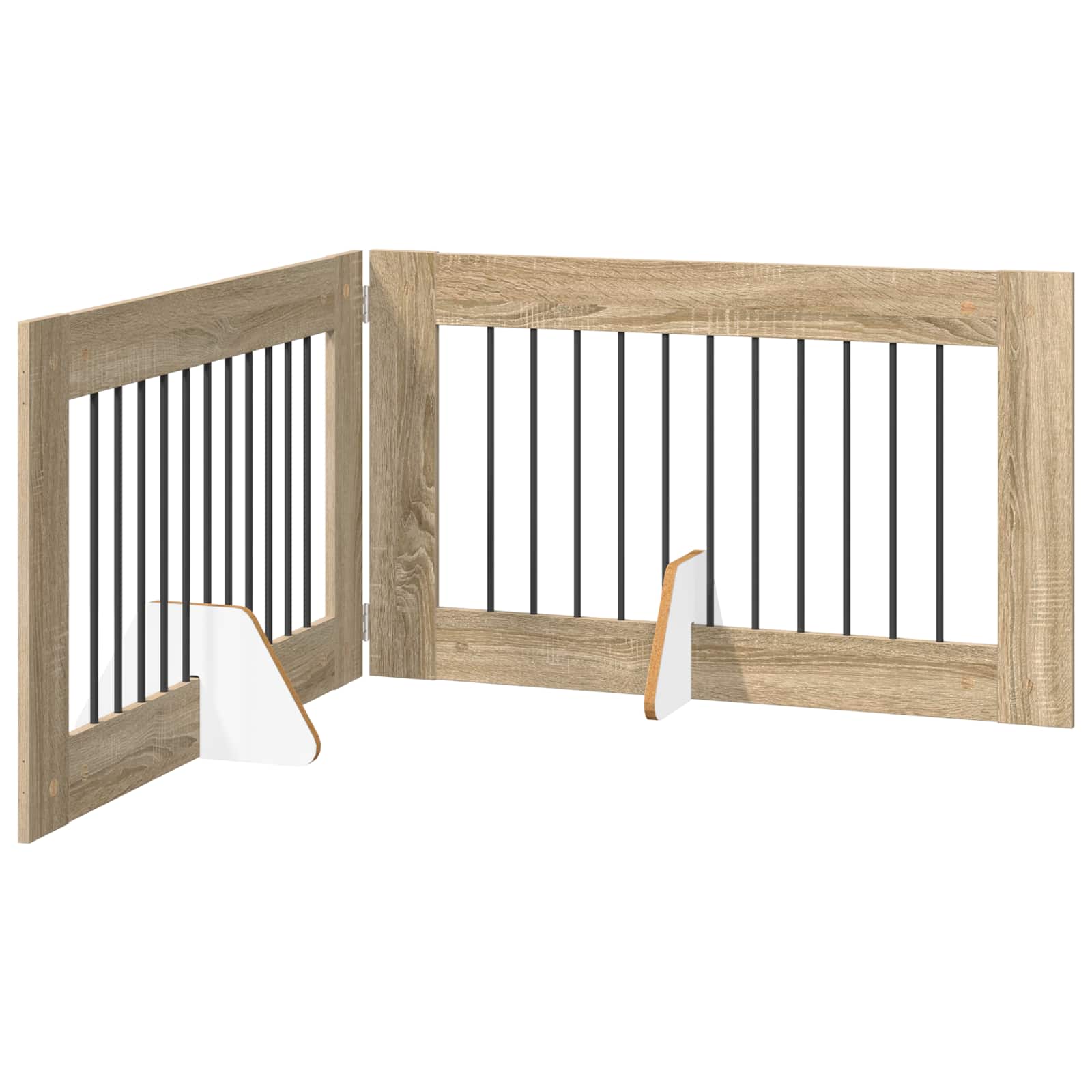Fällbar hundgrind med stativ 2 pcs Sonoma-ek 200,5 cm