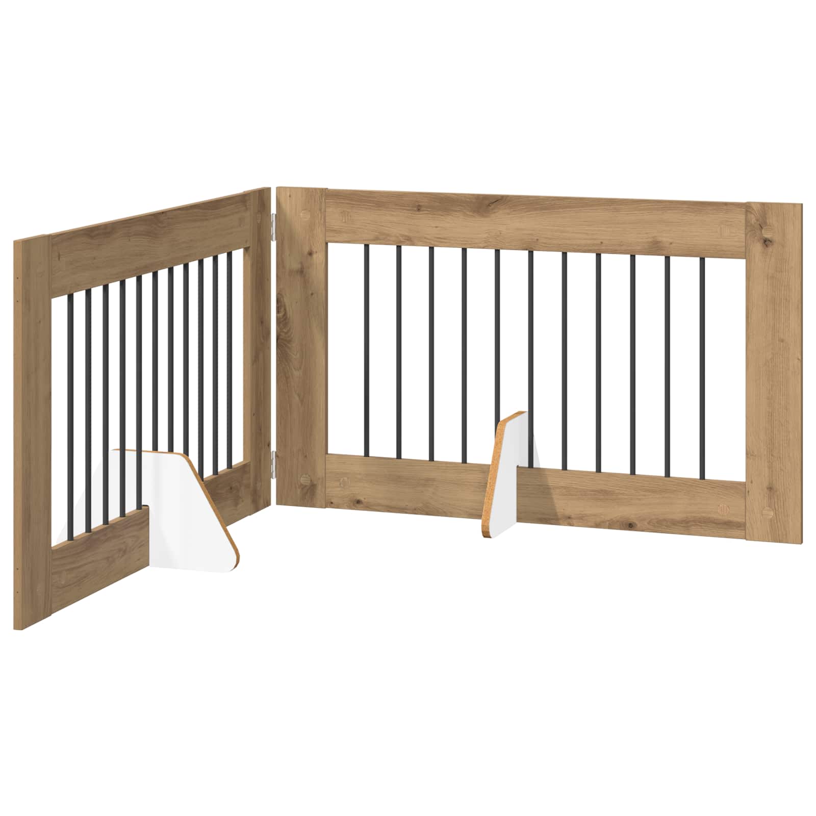 Fällbar hundgrind med stativ 2 pcs Artisan-ek 200,5 cm