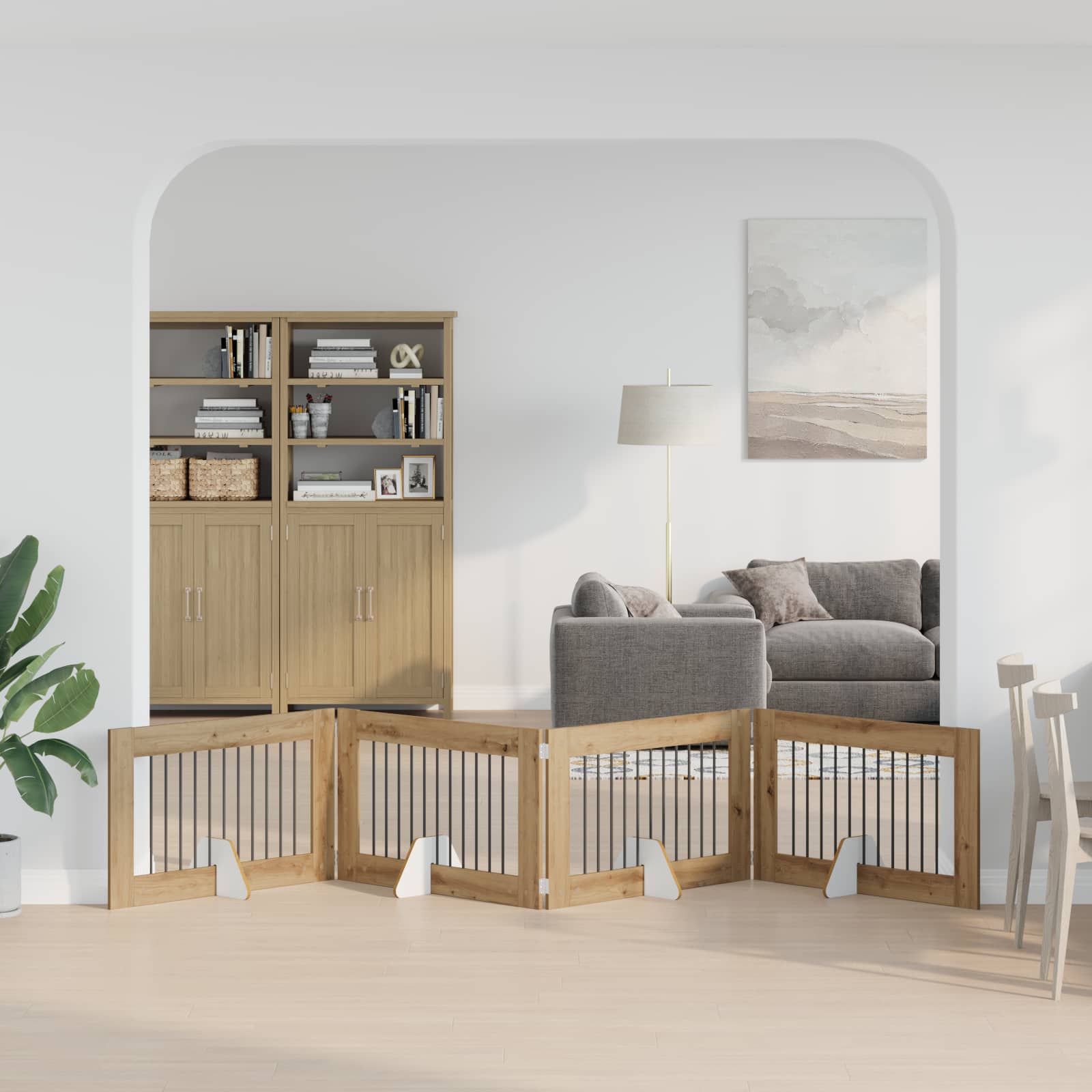 Fällbar hundgrind med stativ 4 pcs Artisan-ek 401 cm