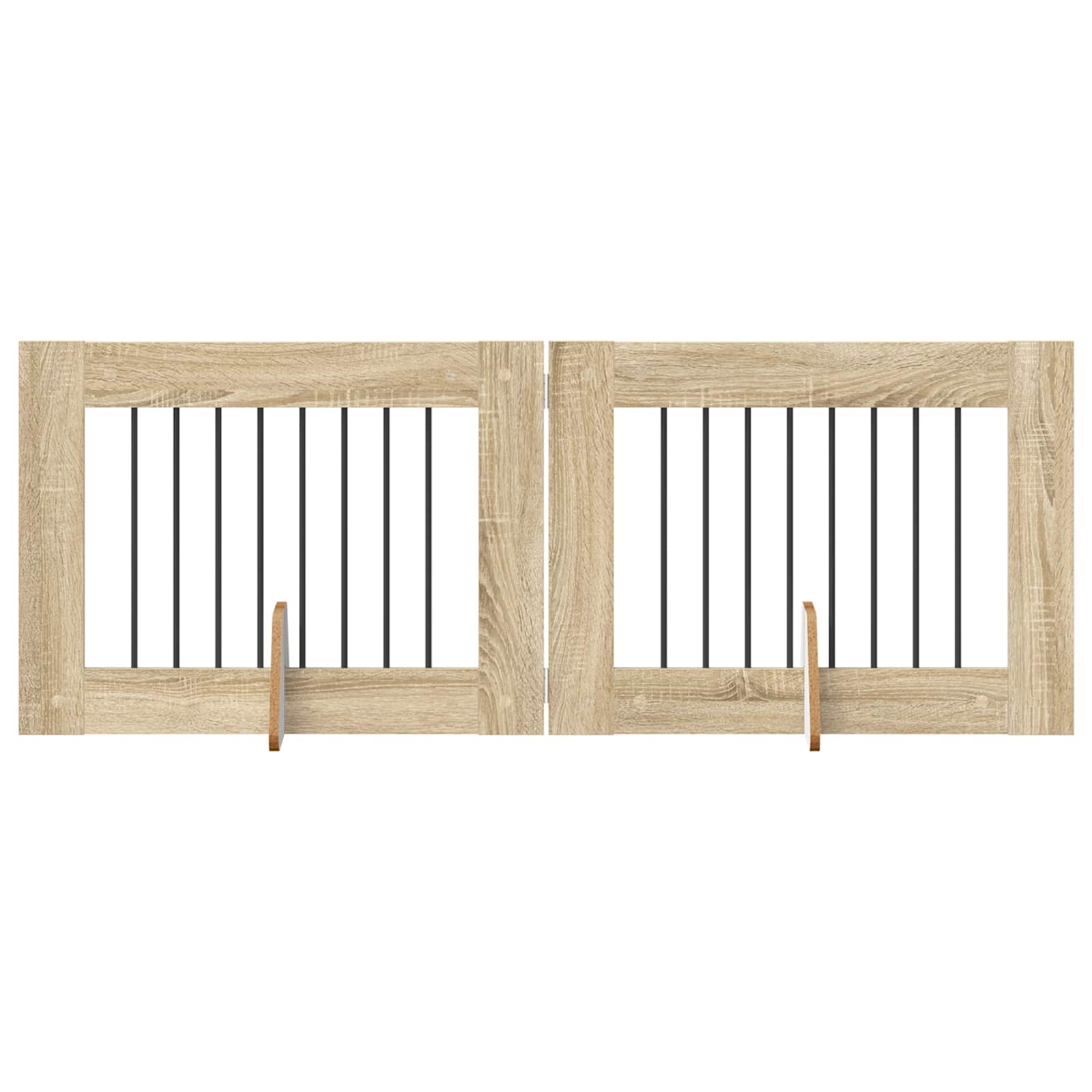 Fällbar hundgrind med stativ 2 pcs Sonoma-ek 160,5 cm