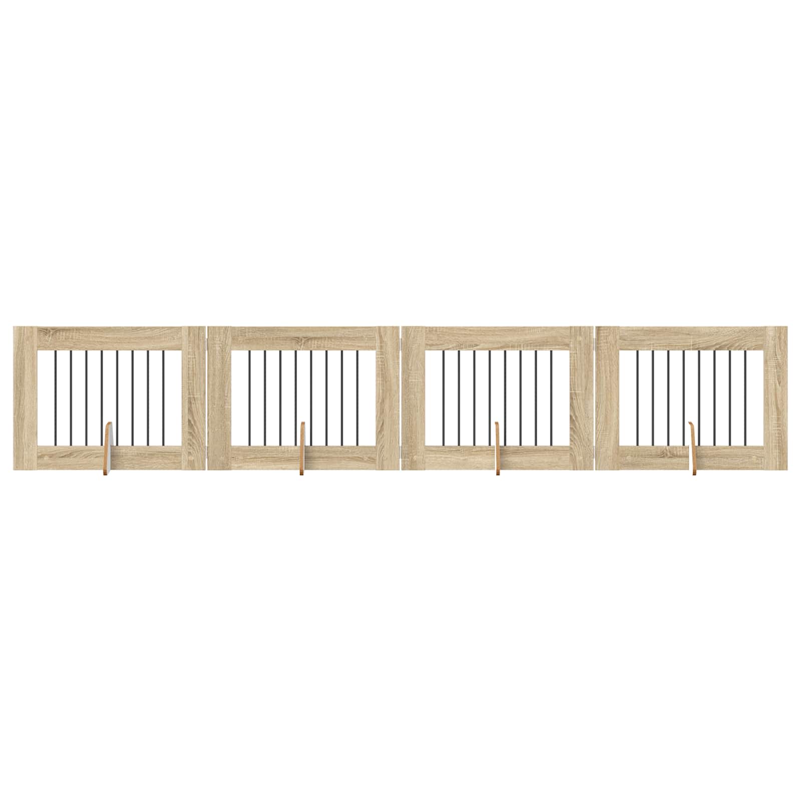 Fällbar hundgrind med stativ 4 pcs Sonoma-ek 321 cm
