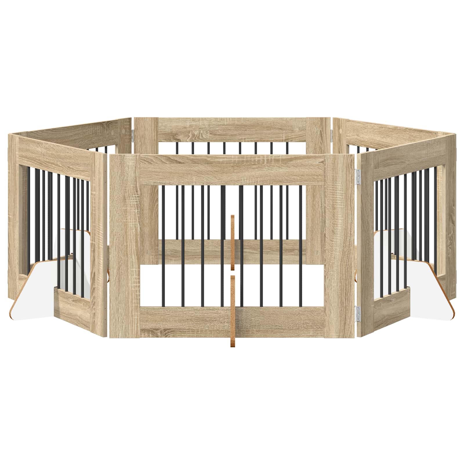 Fällbar hundgrind med stativ 6 pcs Sonoma-ek 482 cm