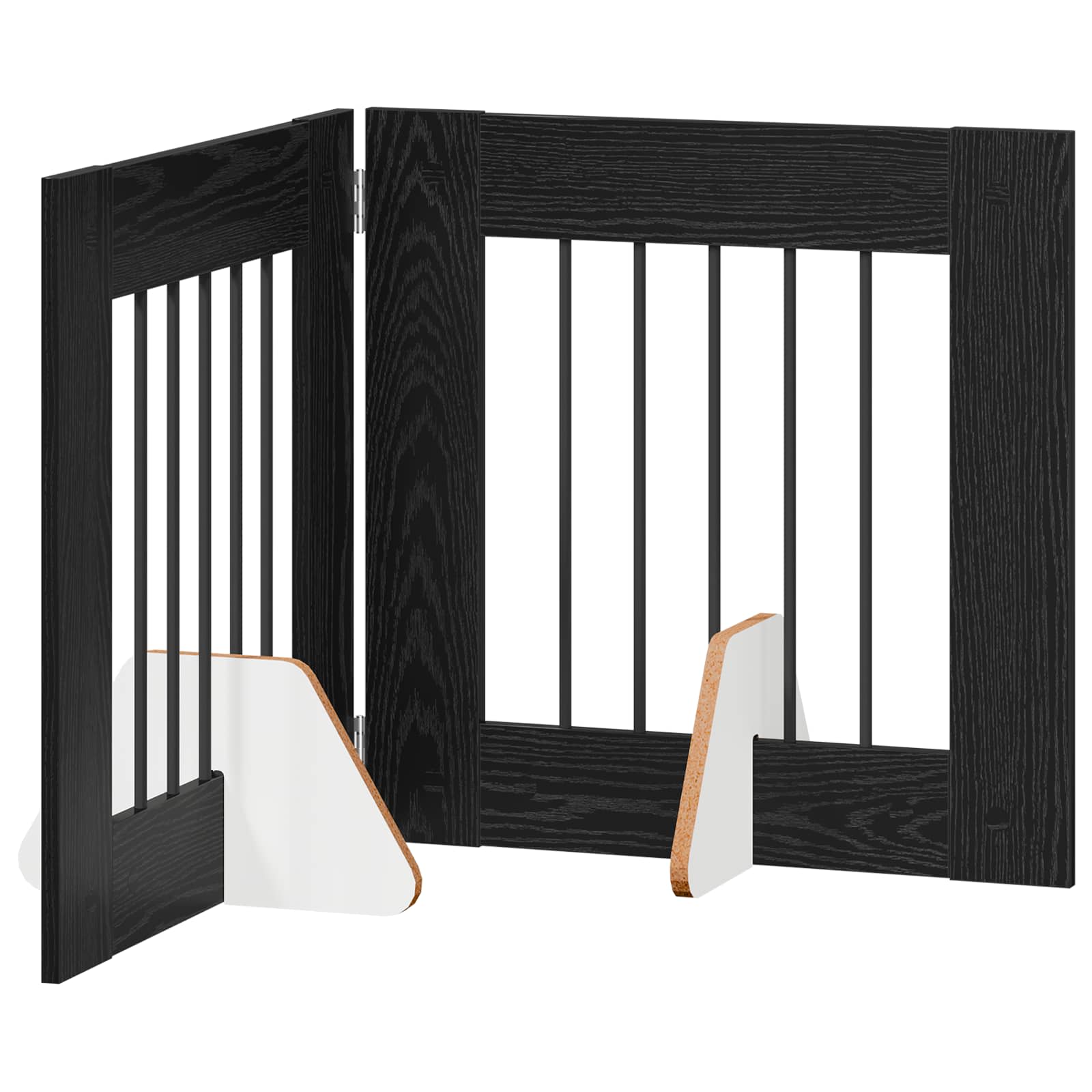Fällbar hundgrind med stativ 2 pcs Svart ek 120,5 cm