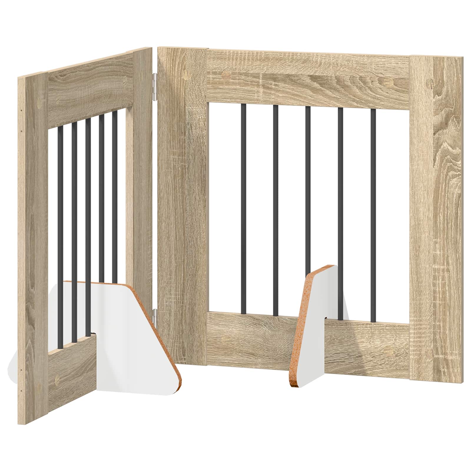 Fällbar hundgrind med stativ 2 pcs Sonoma-ek 120,5 cm