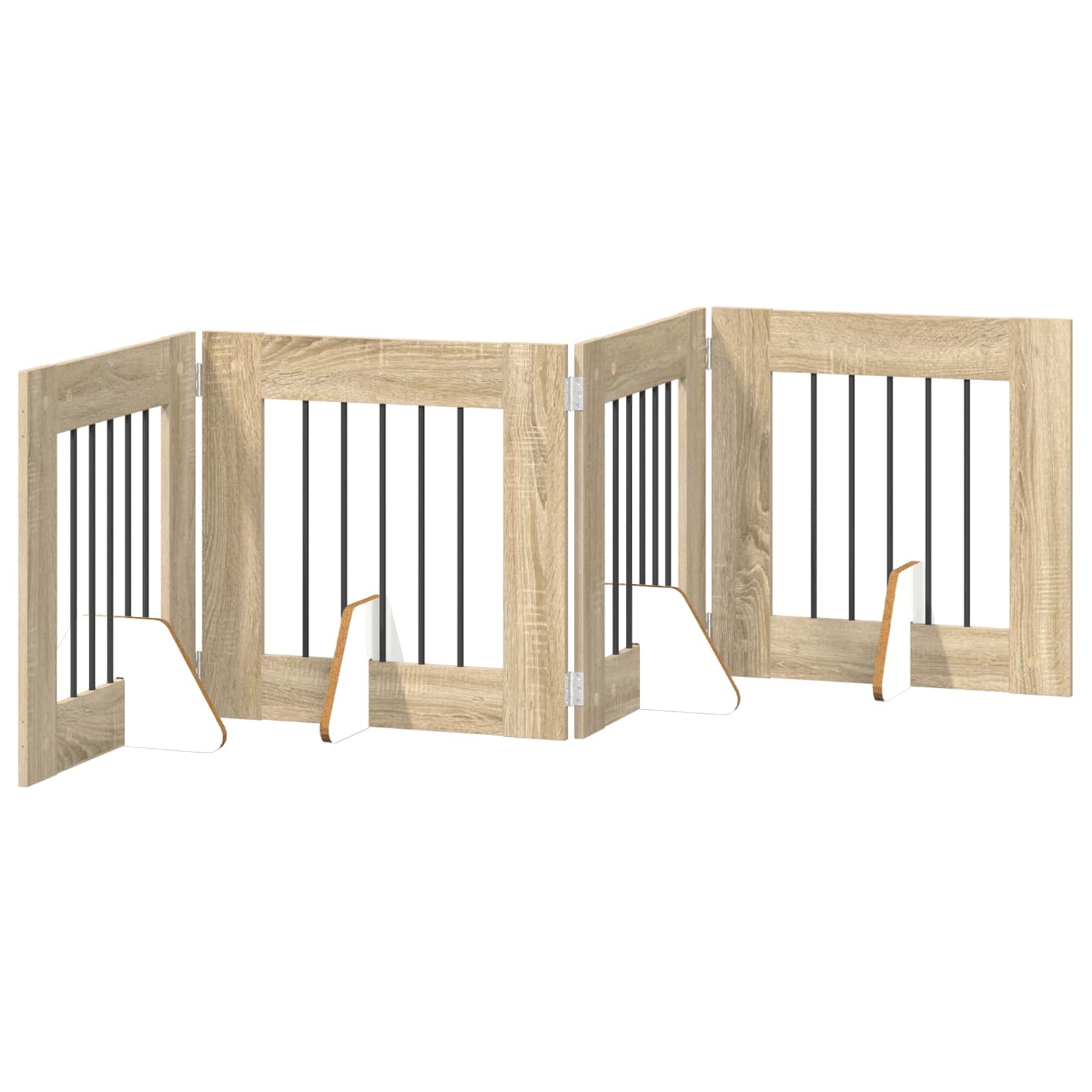 Fällbar hundgrind med stativ 4 pcs Sonoma-ek 241 cm
