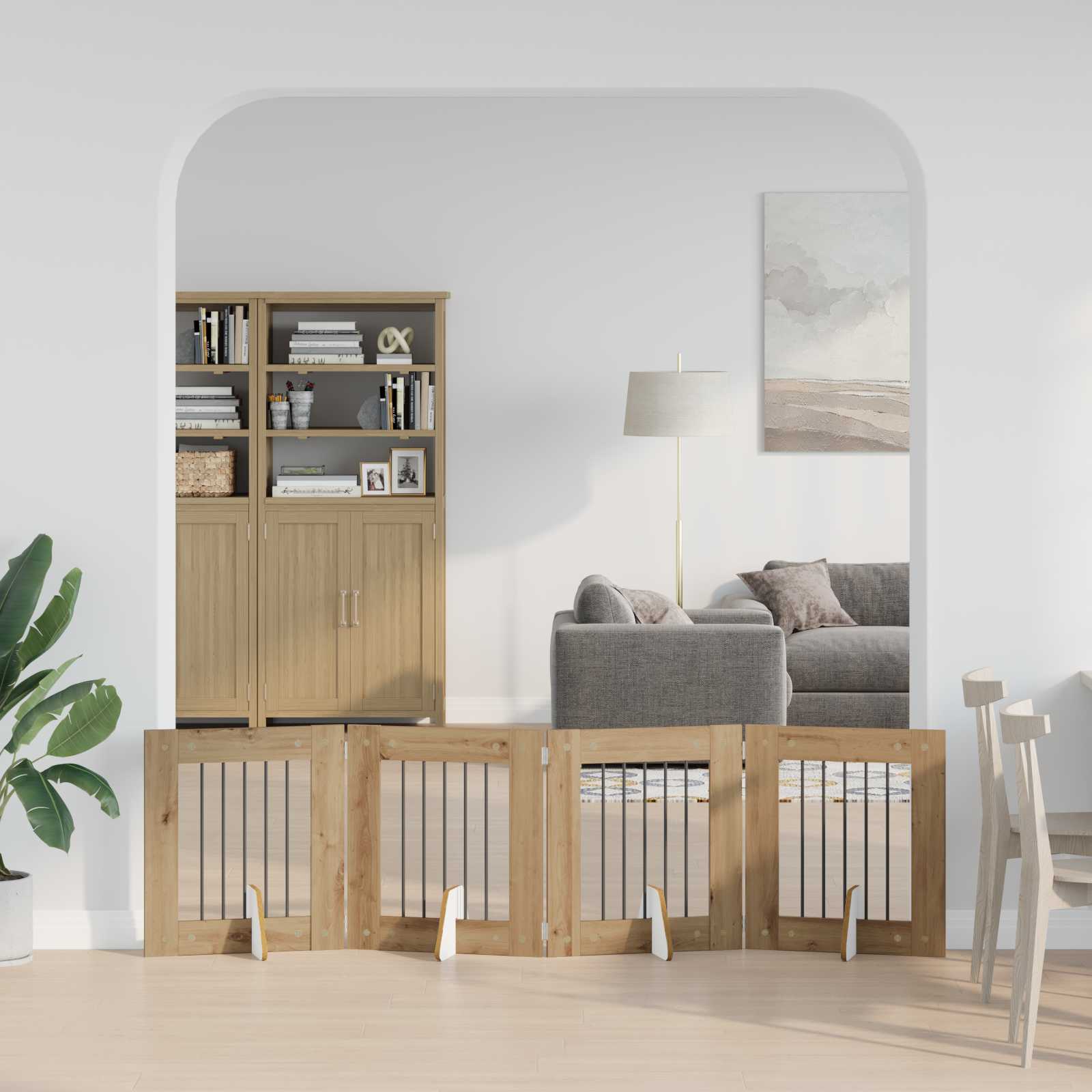 Fällbar hundgrind med stativ 4 pcs Artisan-ek 241 cm