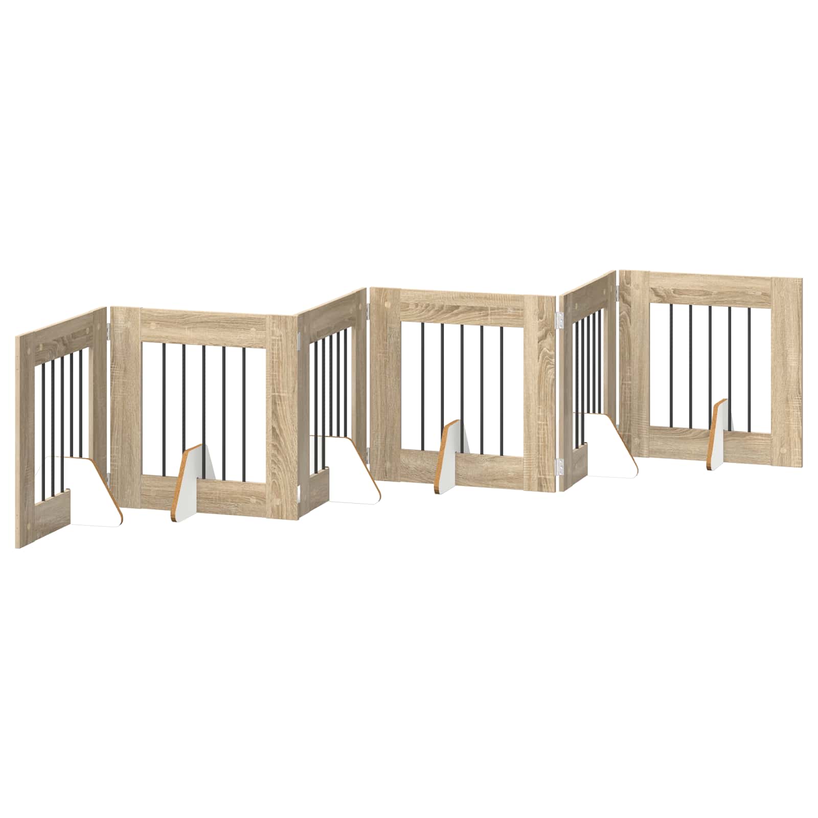 Fällbar hundgrind med stativ 6 pcs Sonoma-ek 362 cm