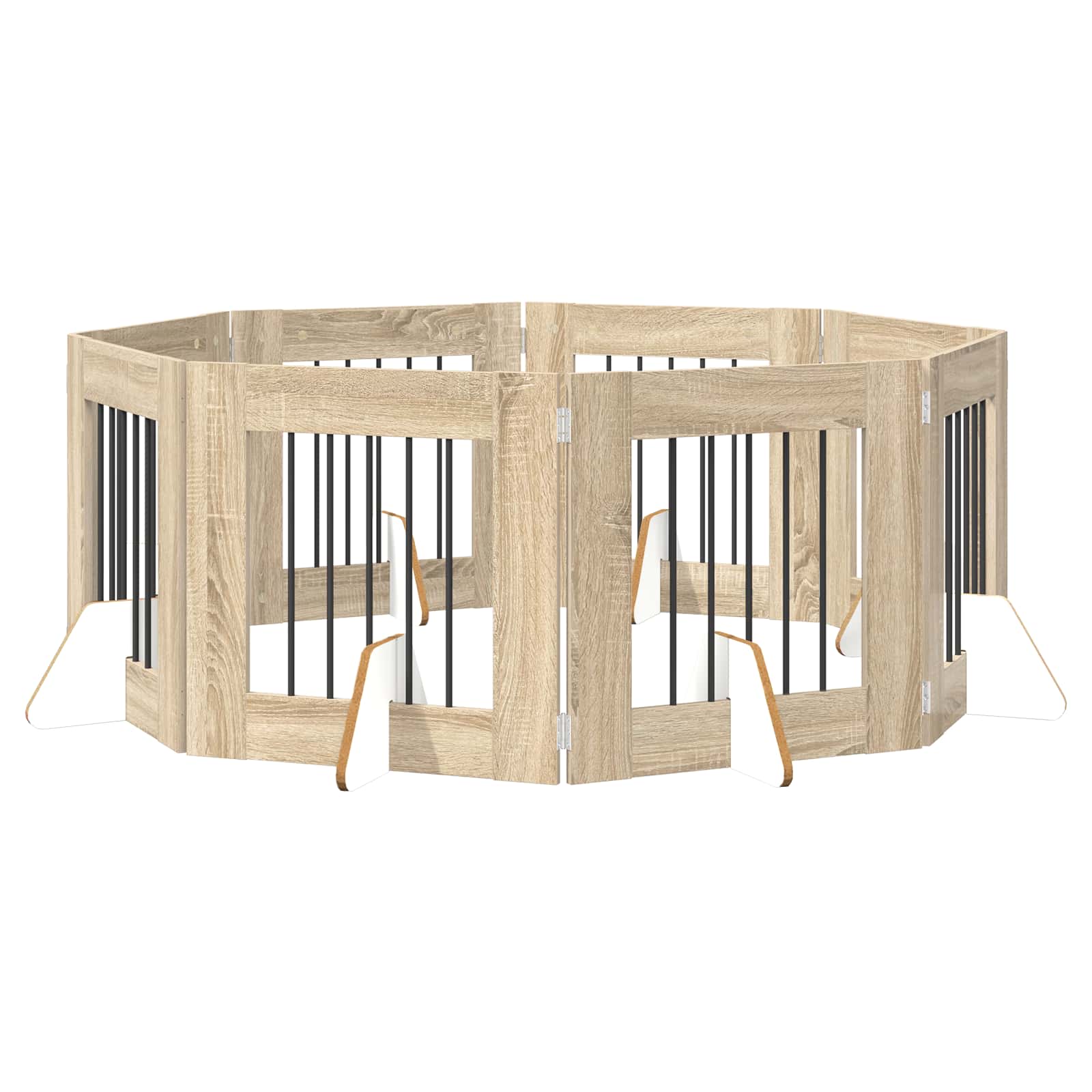 Fällbar hundgrind med stativ 8 pcs Sonoma-ek 60 cm