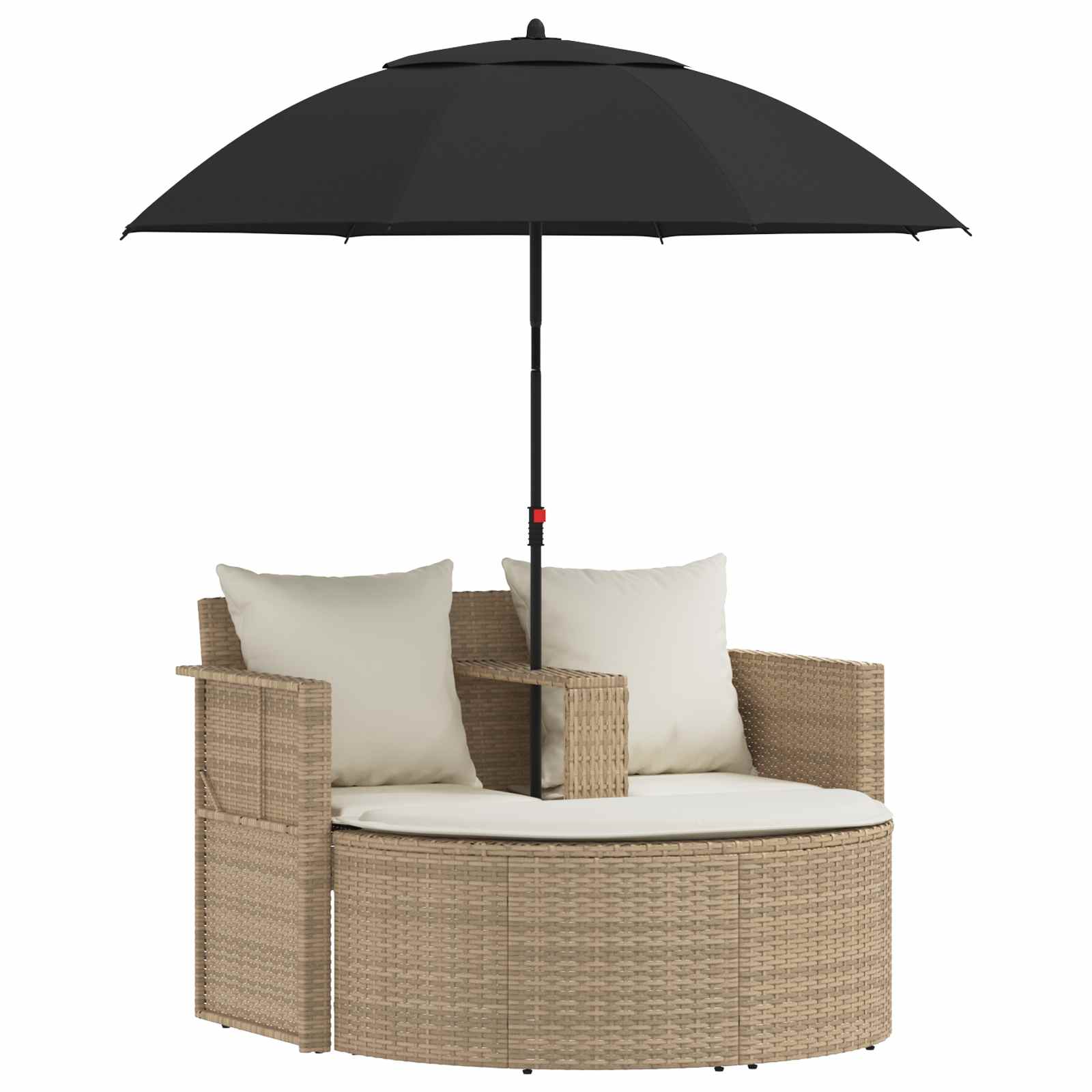 Trädgårdsoffa med kudde 8 pcs Beige och krämvit konstrotting