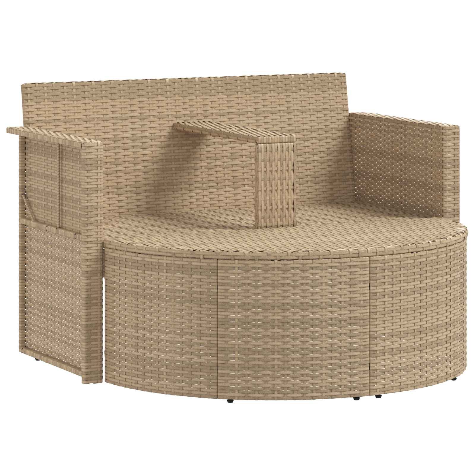 Trädgårdsoffa med kudde 8 pcs Beige och krämvit konstrotting