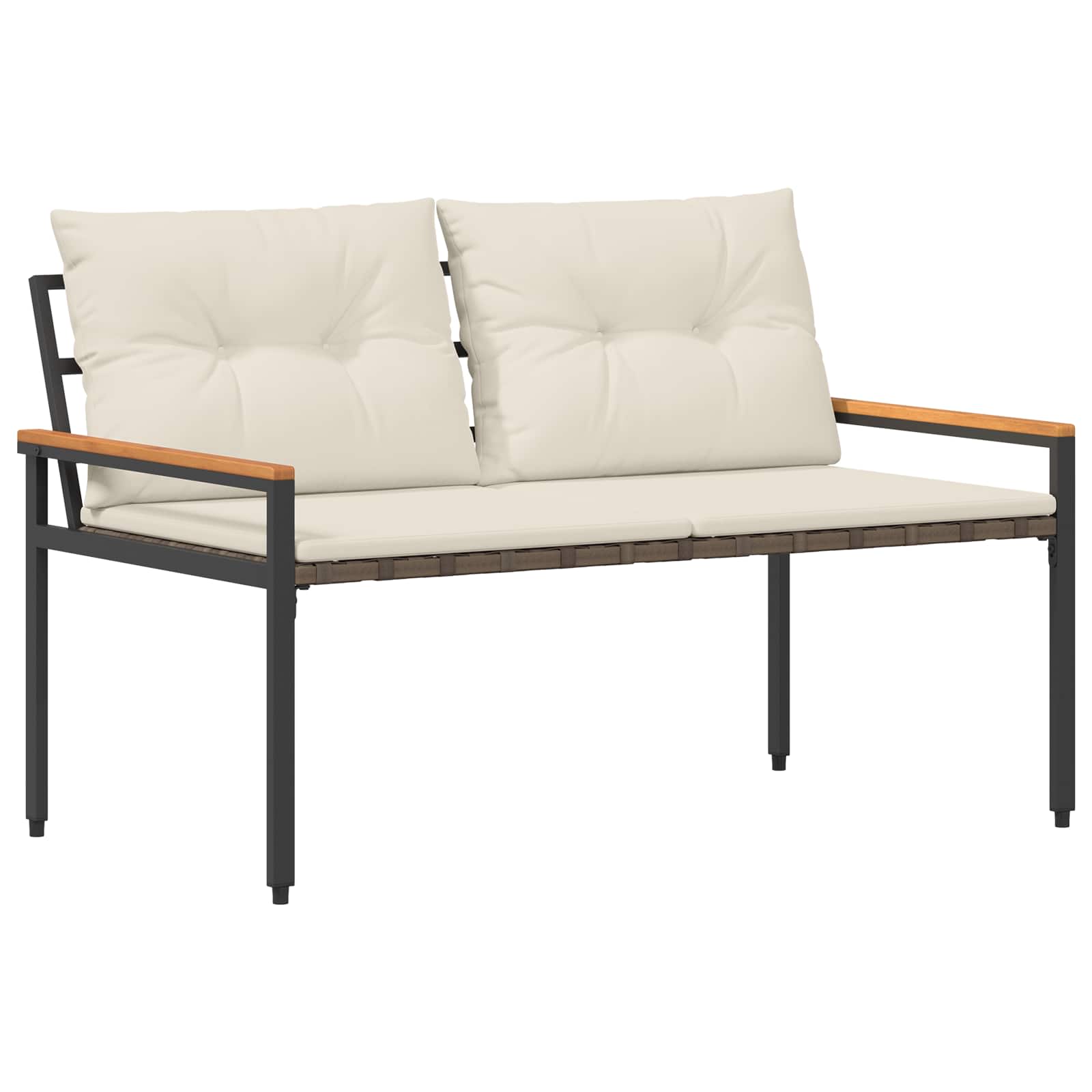 Utomhusbänk 2 -Seater 116 x 67,5 x 72 cm konstrotting Gräddvit