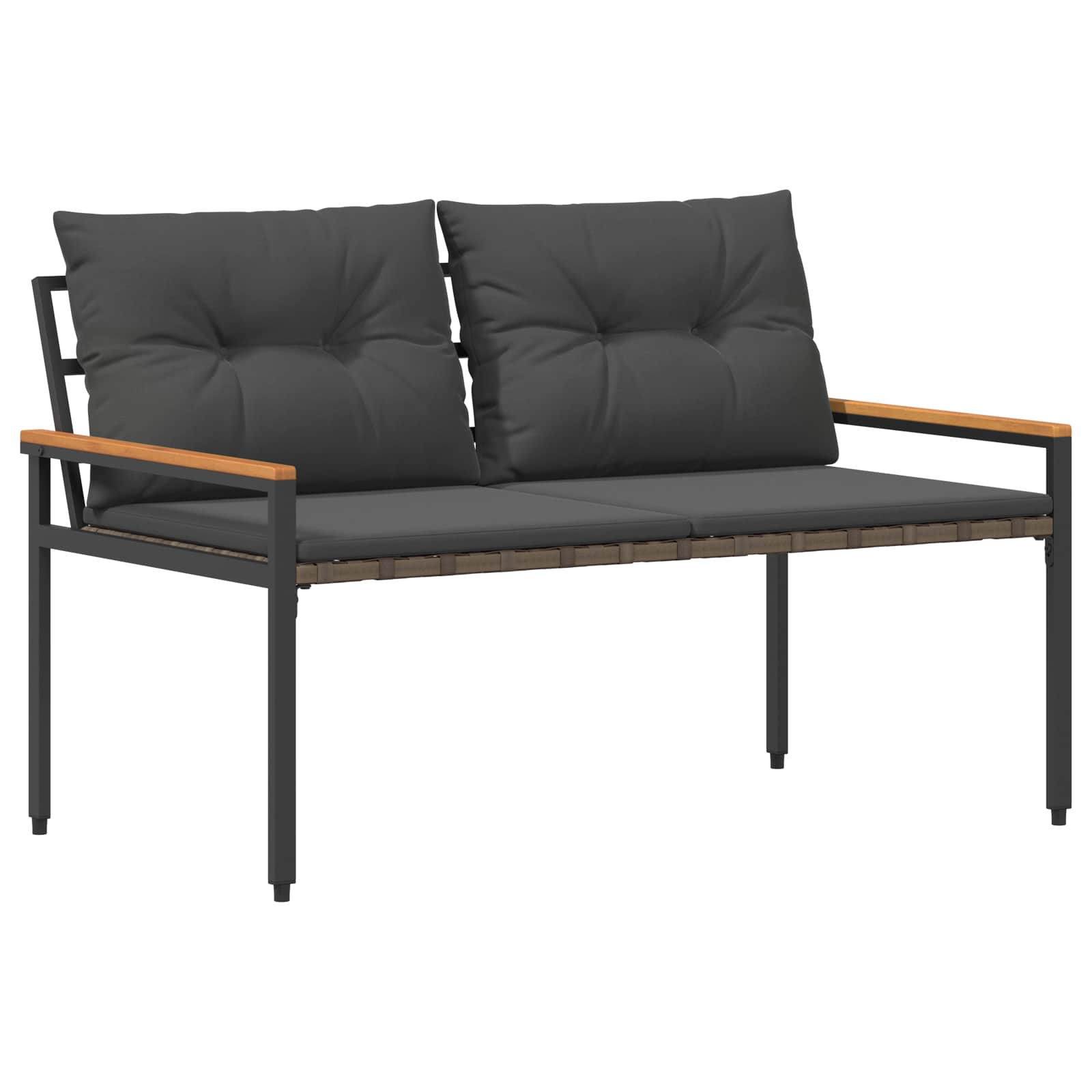 Utomhusbänk 2 -Seater 116 x 67,5 x 72 cm konstrotting Mörkgrå