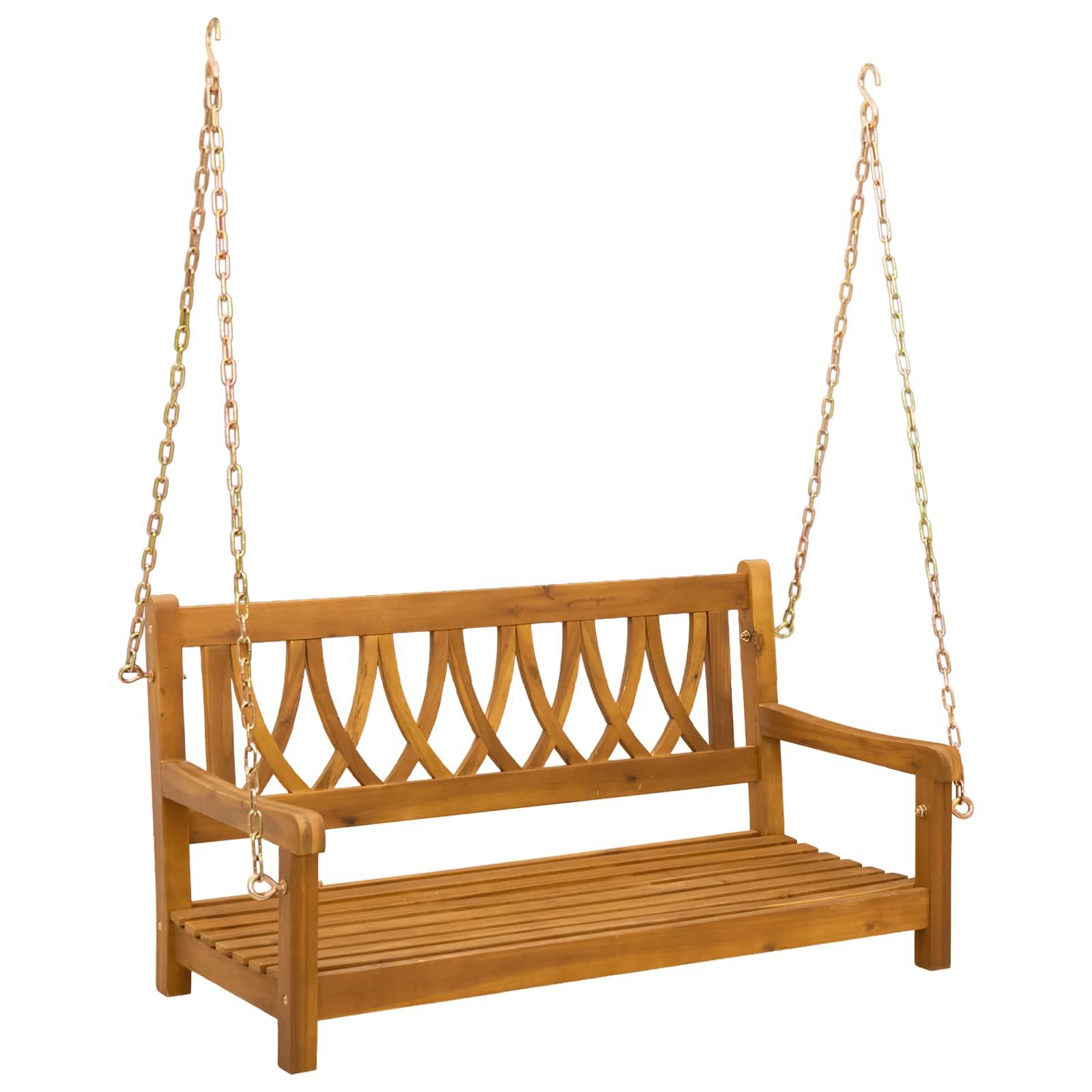 Trädgårdsgungbänk Naturlig 110 x 56 x 58 cm Massivt Akaciaträ