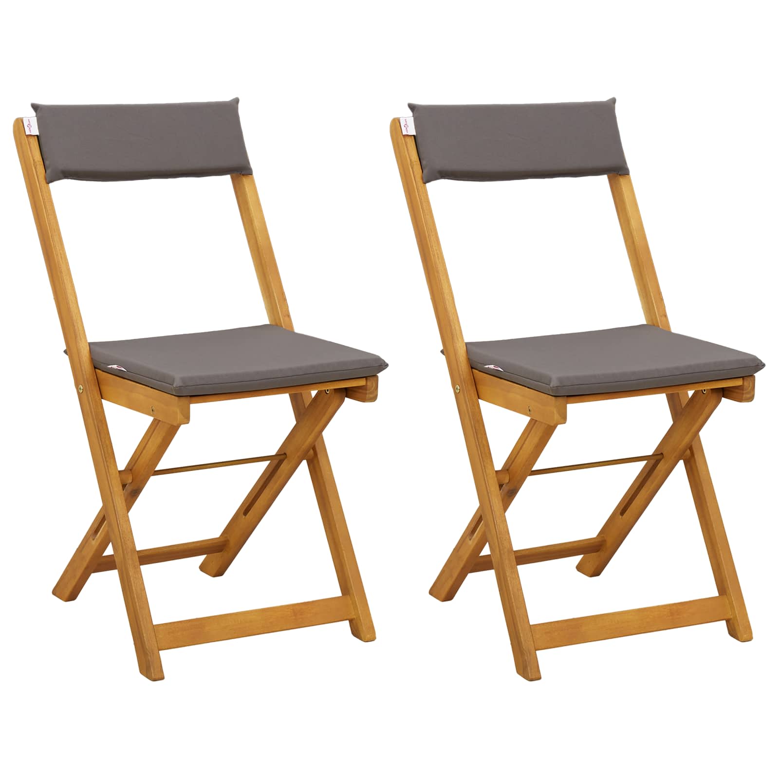Utemöbler Bistro Stolar med kudde 2 pcs Mörkgrå 40 x 53 x 80 cm