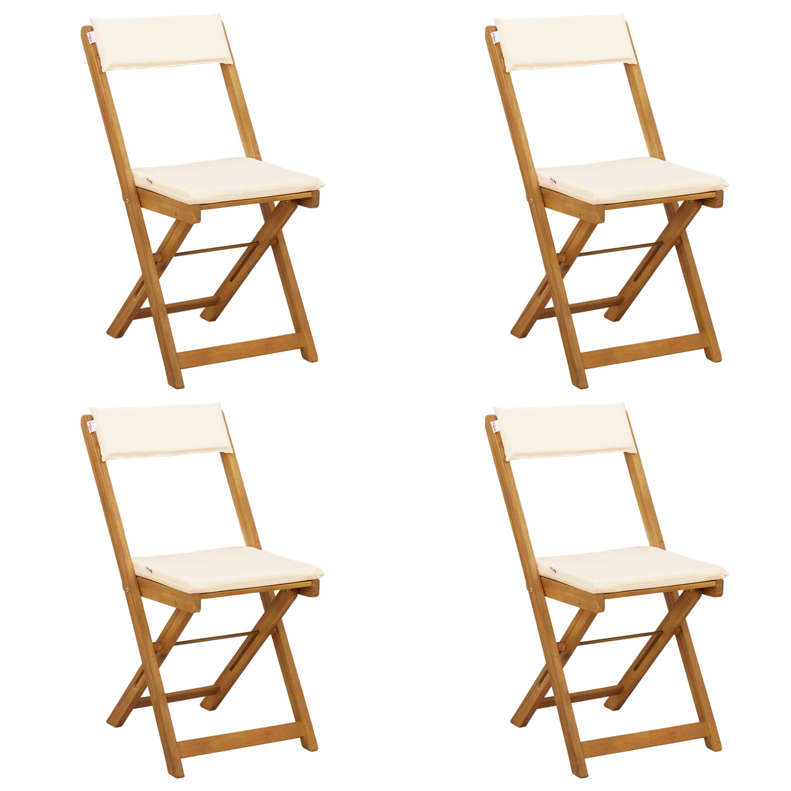 Utemöbler Bistro Stolar 4 pcs Gräddvit 40 x 53 x 80 cm