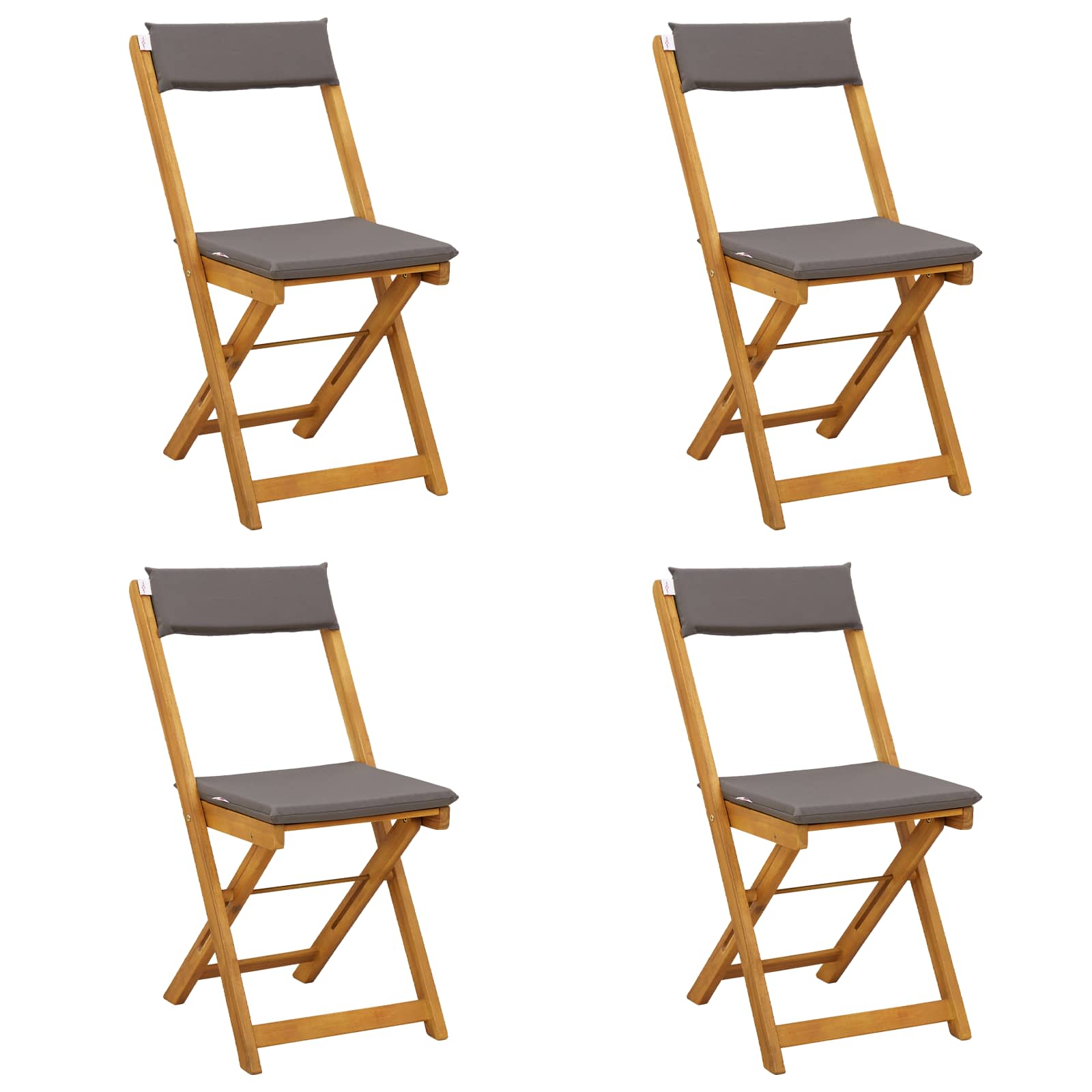 Utemöbler Bistro Stolar 4 pcs Mörkgrå 40 x 53 x 80 cm