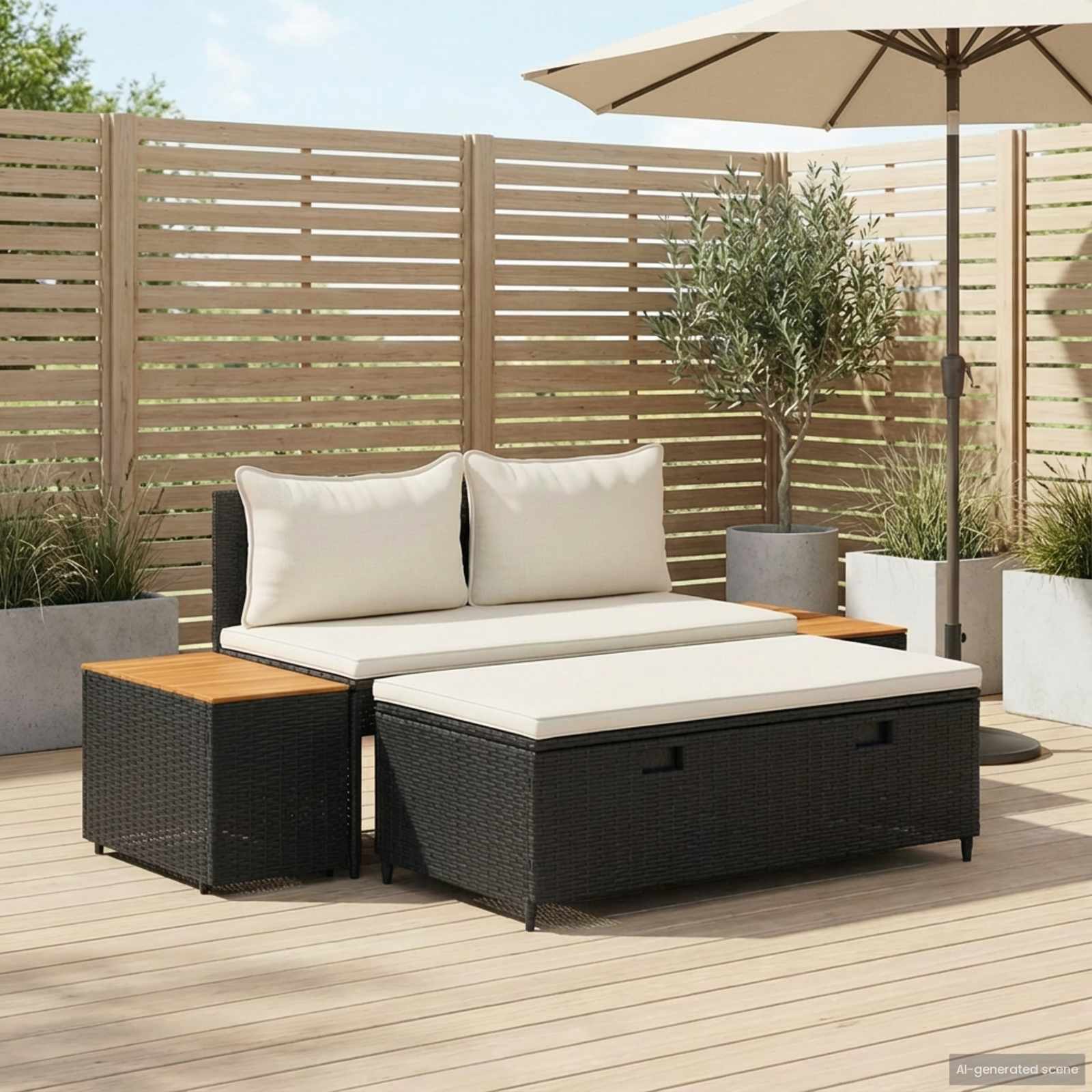 Utomhussoffset 4 -Seater 4 pcs 55 x 30 x 39 cm