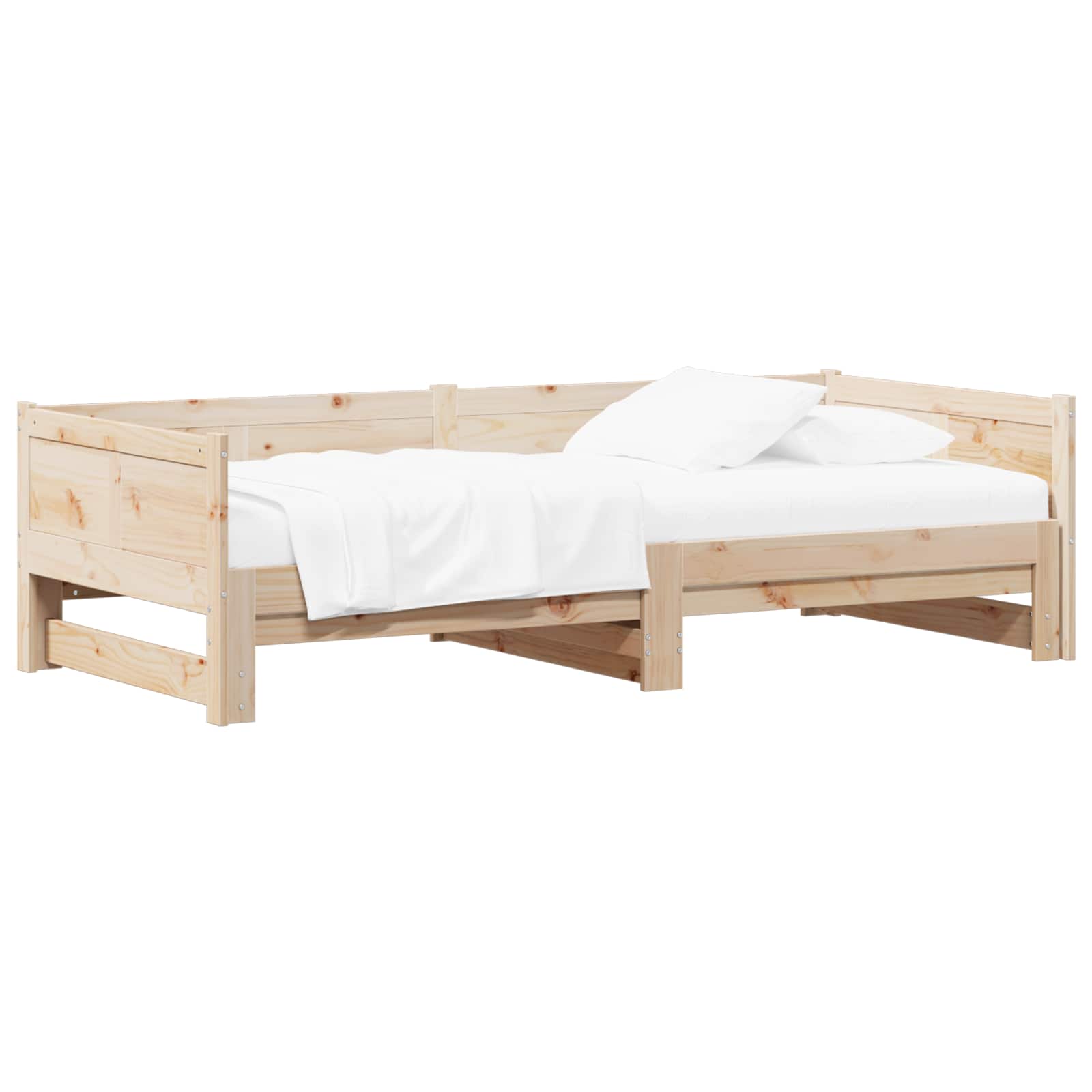 Utdragbar Dagbädd Naturfärg 180 x 200 cm Massiv furu