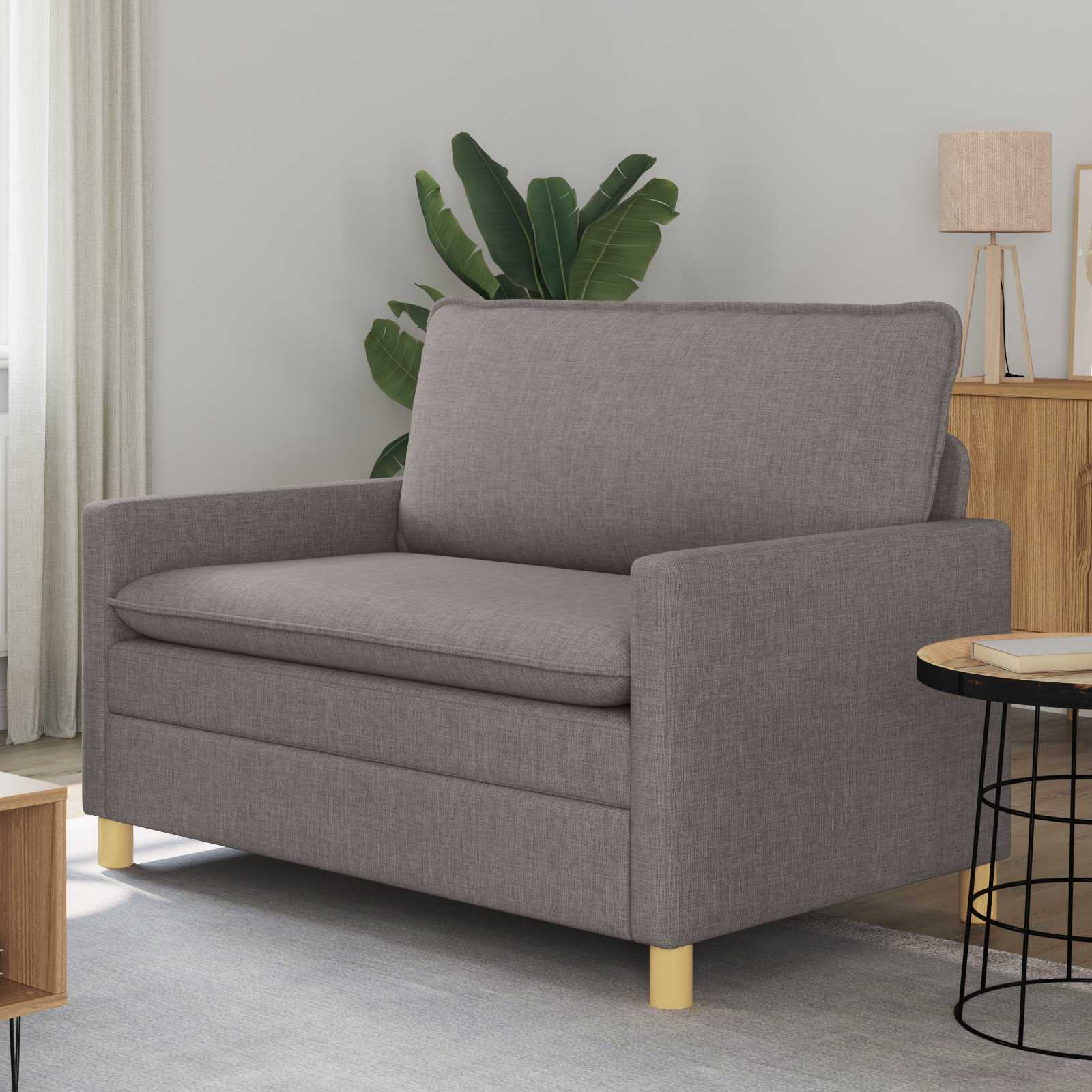 Soffa Taupe 126 x 81 x 87,5 cm Tyg