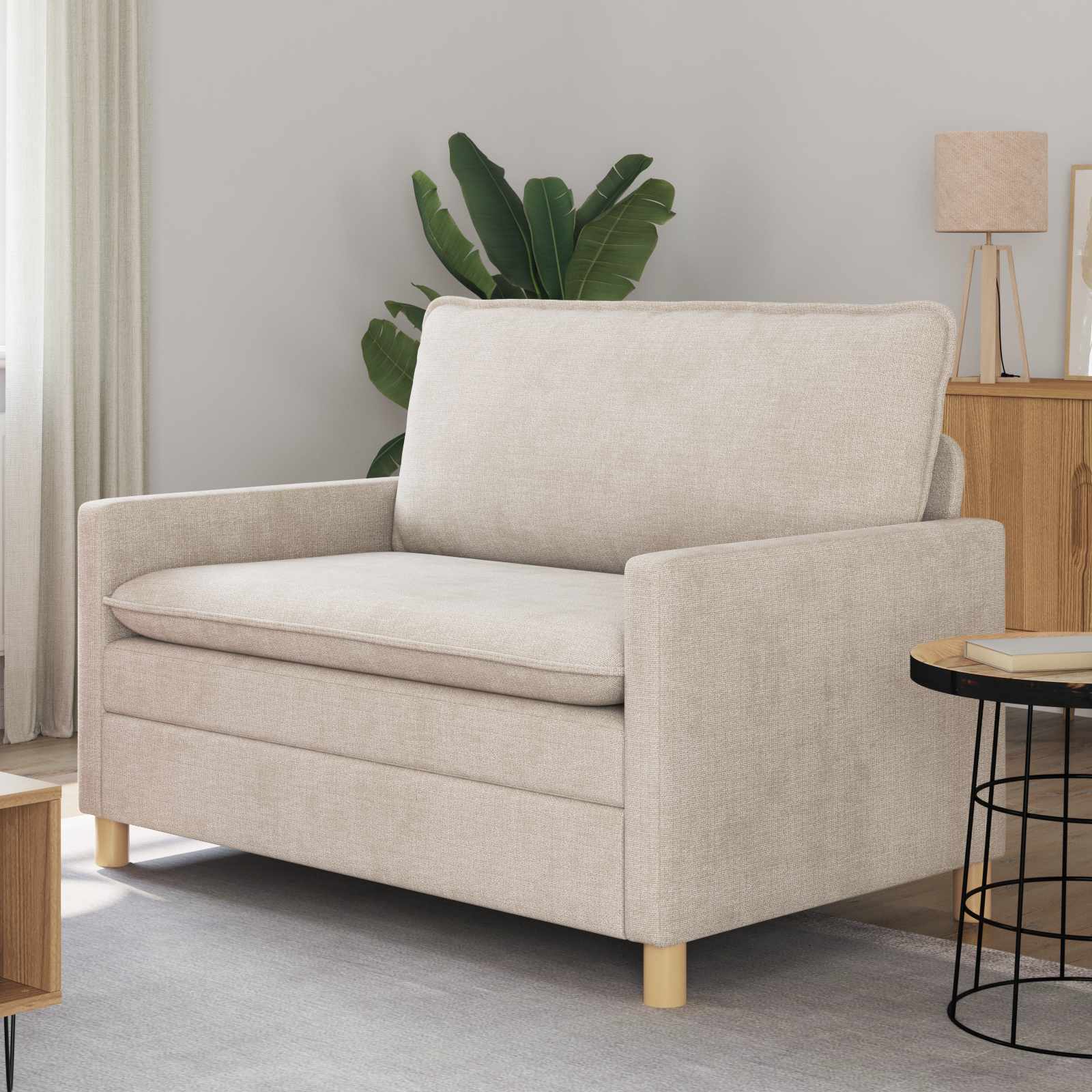 Soffa Gräddvit 126 x 81 x 87,5 cm Polyester
