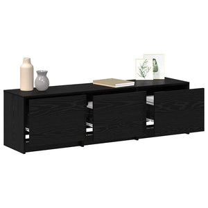 TV-skåp med LEDs Svart Ek 140 x 34 x 40 cm Konstruerat trä